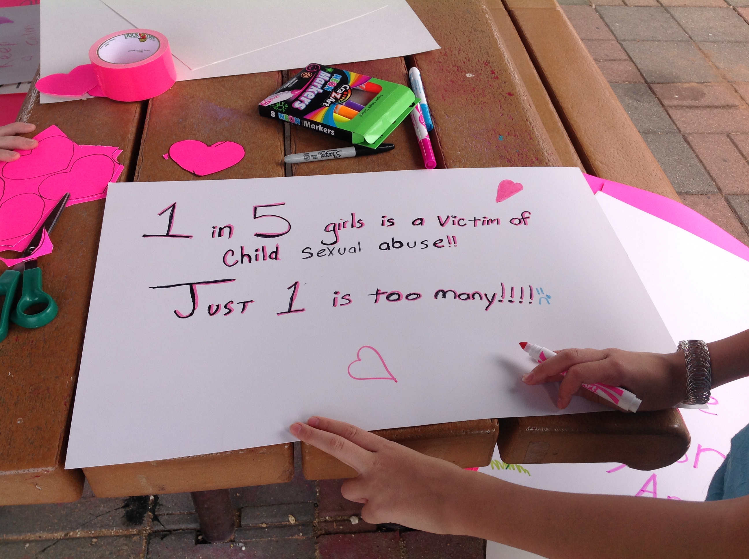 San Angelo community members make posters for the "Justice for Annabelle Protest" Monday at the Tom Green County Courthouse.(LIVE! Photo\Brandy Rae Ramirez) San Angelo community members make posters for the "Justice for Annabelle Protest" Monday at the Tom Green County Courthouse.(LIVE! Photo\Brandy Rae Ramirez)