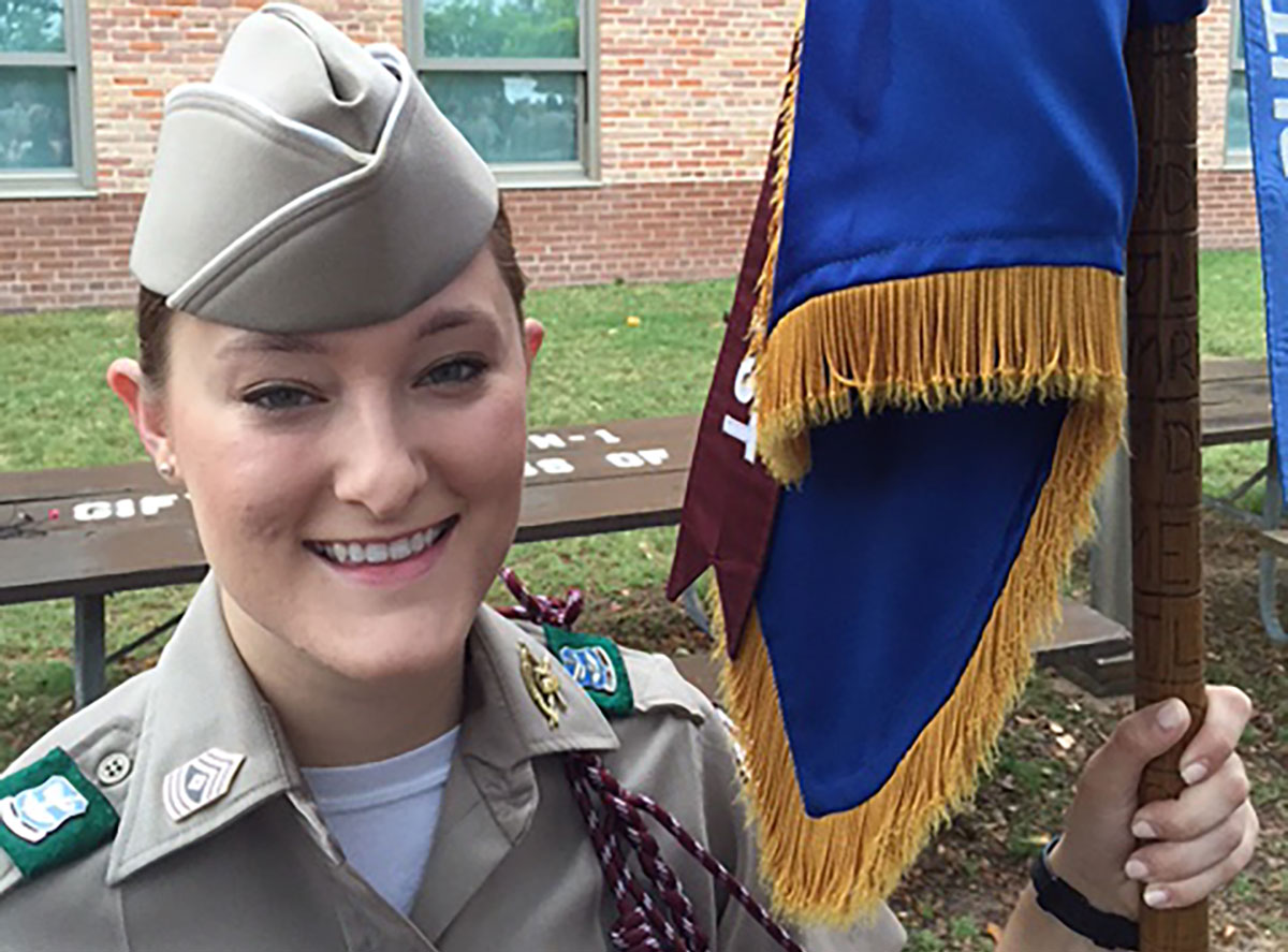 Cadet Major-Select Becca Scott '16, to be the squadron commander of Squadron 16 in the Aggie Corps. (Contributed/Randy Brooks) Cadet Major-Select Becca Scott '16, to be the squadron commander of Squadron 16 in the Aggie Corps. (Contributed/Randy Brooks)