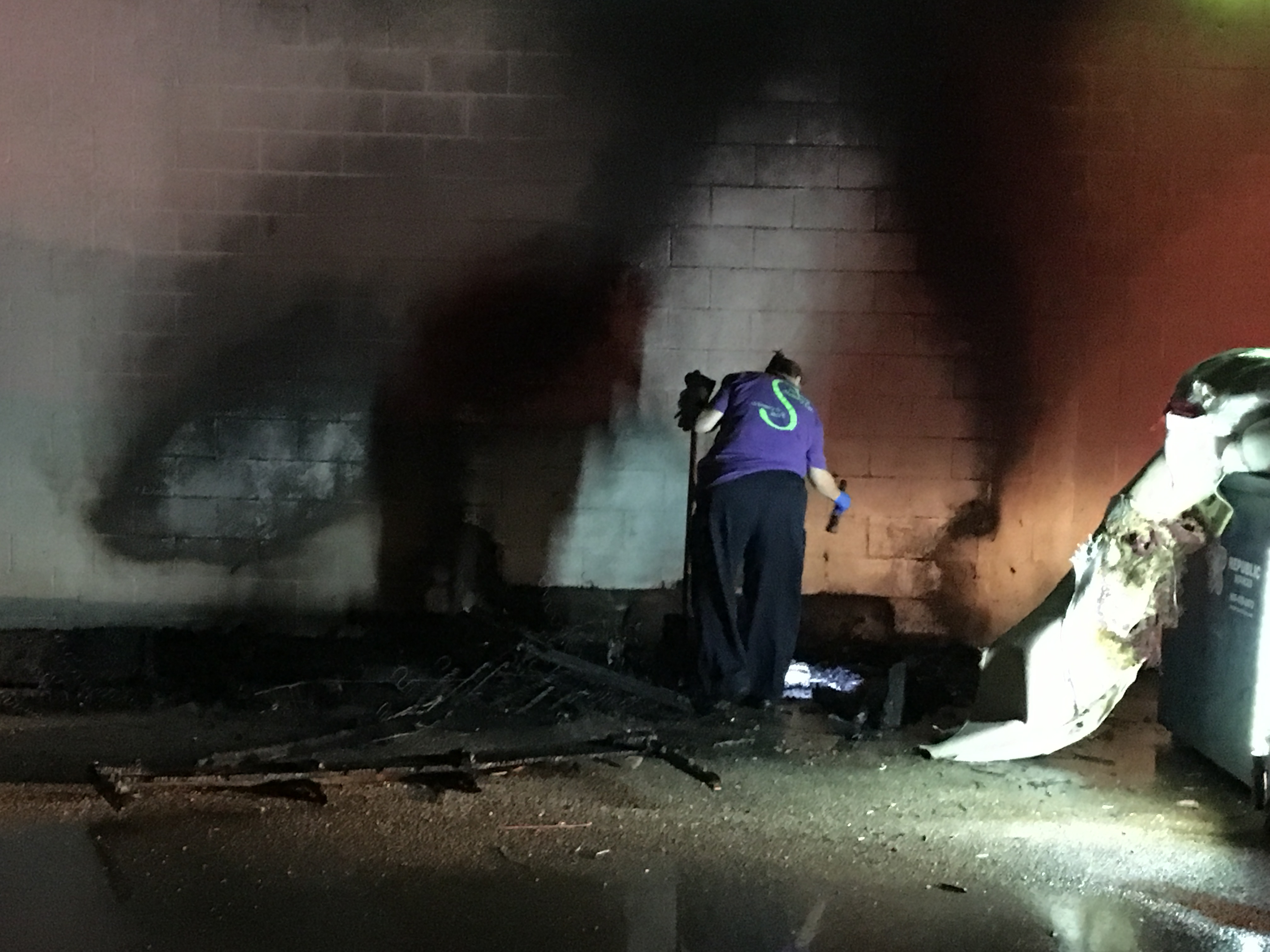 A dumpster catches fire at San Angelo Community Health Club. (LIVE! Photo/Cameron Niblock) A dumpster catches fire at San Angelo Community Health Club. (LIVE! Photo/Cameron Niblock)