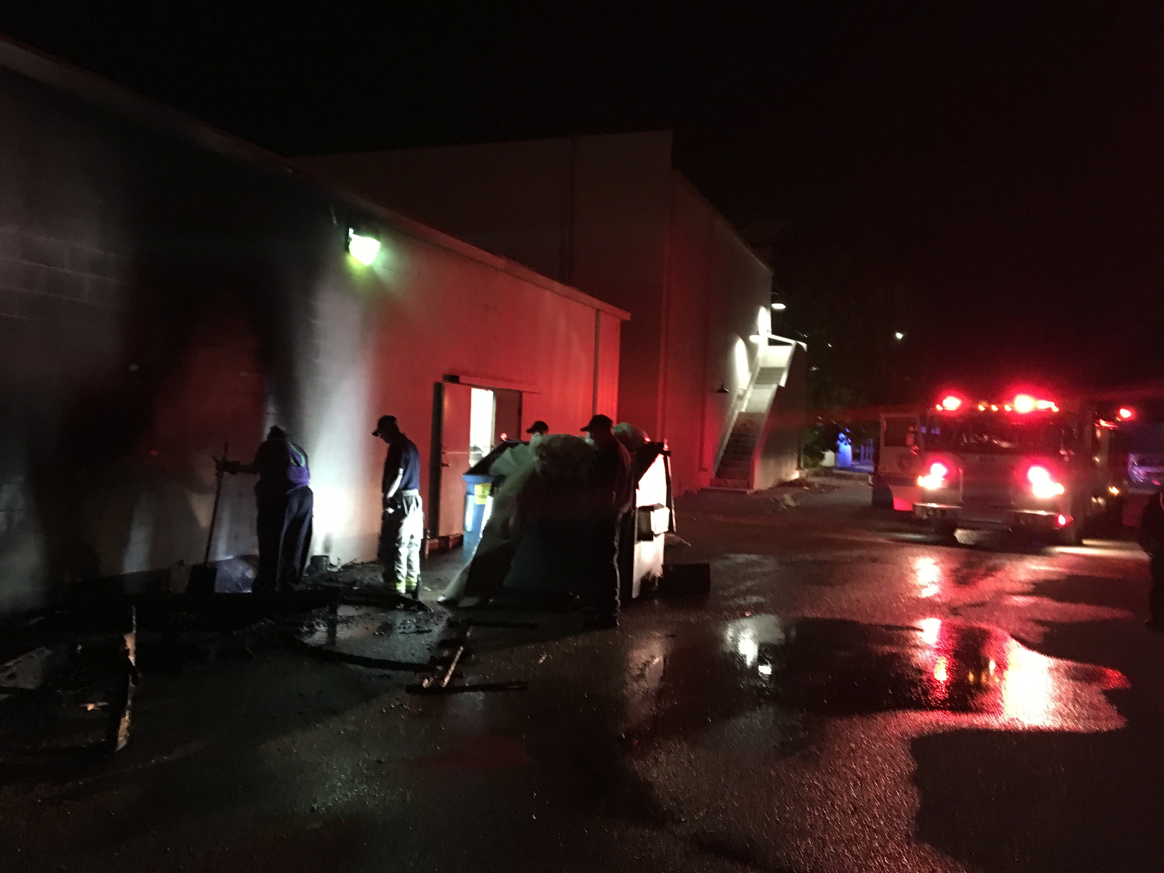A dumpster catches fire at San Angelo Community Health Club. (LIVE! Photo/Cameron Niblock) A dumpster catches fire at San Angelo Community Health Club. (LIVE! Photo/Cameron Niblock)