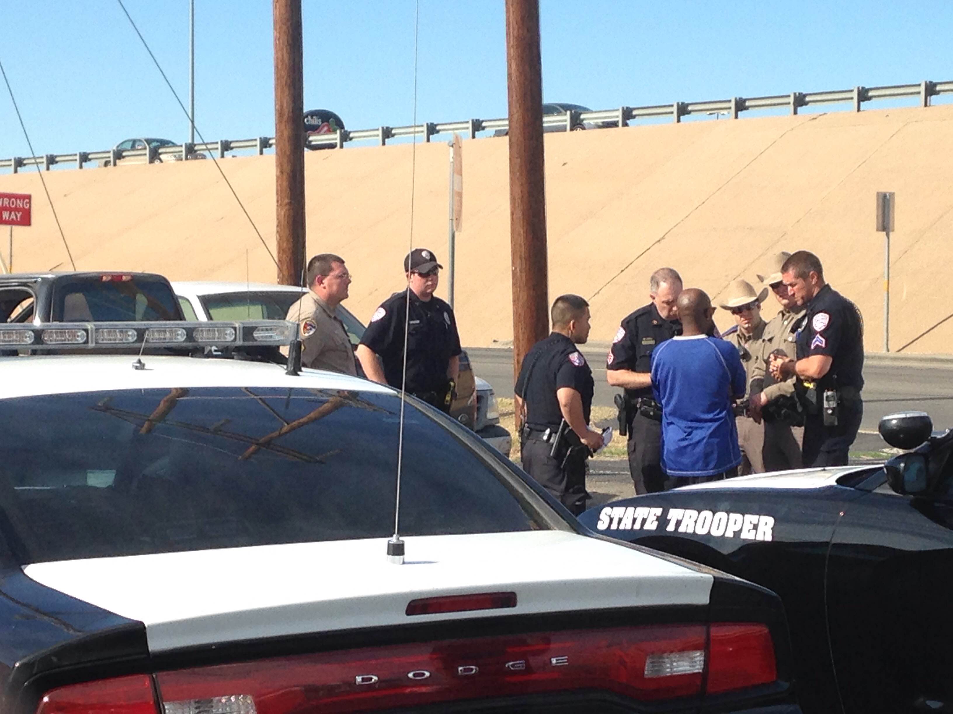Two suspects led law enforcement in a high-speed chase Sunday afternoon. (LIVE! Photo/Cameron Niblock) Two suspects led law enforcement in a high-speed chase Sunday afternoon. (LIVE! Photo/Cameron Niblock)