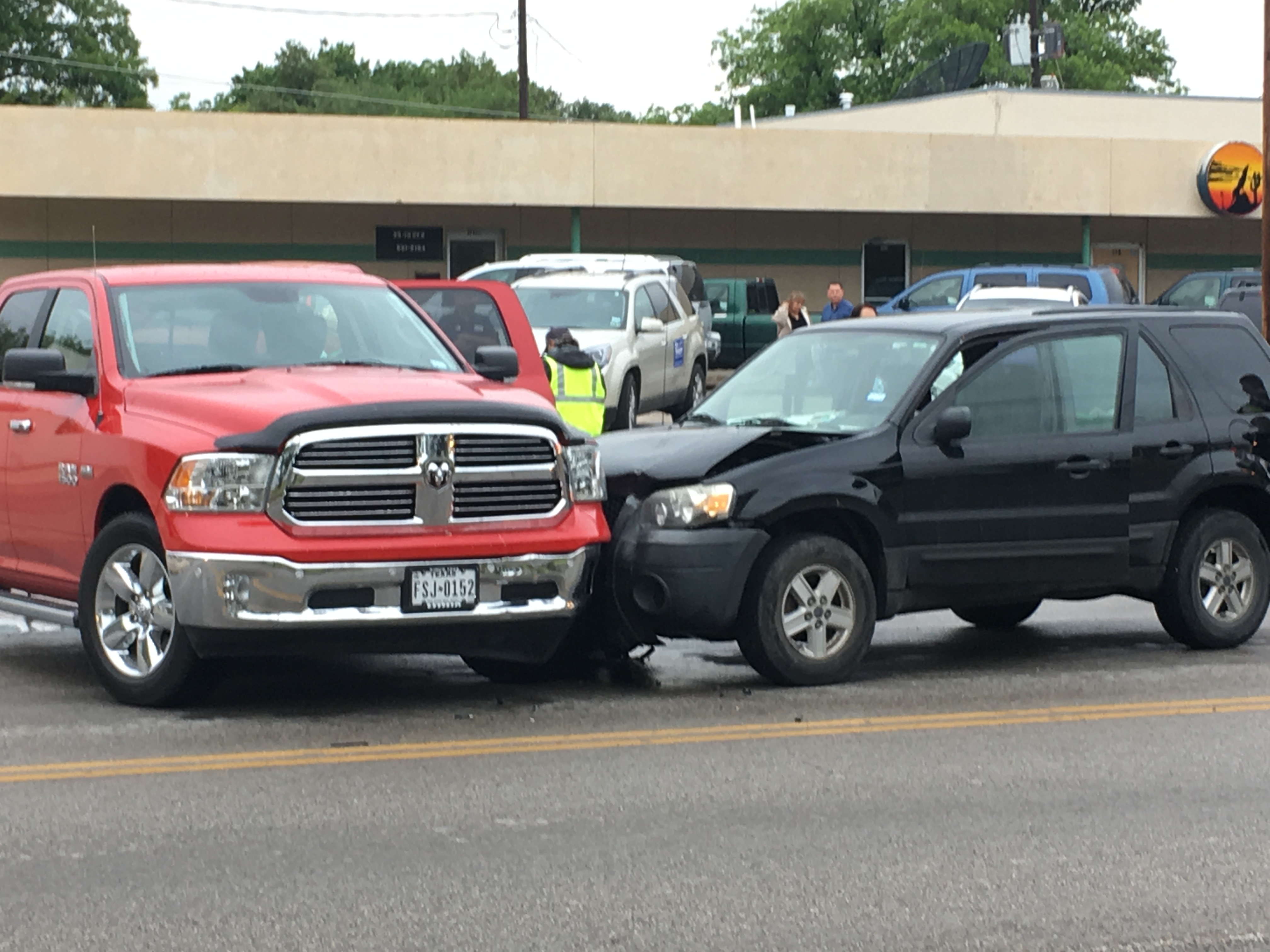 A Dodge and Ford collide on Paint Rock Road. (LIVE! Photo/Stephanie Lindgren) A Dodge and Ford collide on Paint Rock Road. (LIVE! Photo/Stephanie Lindgren)