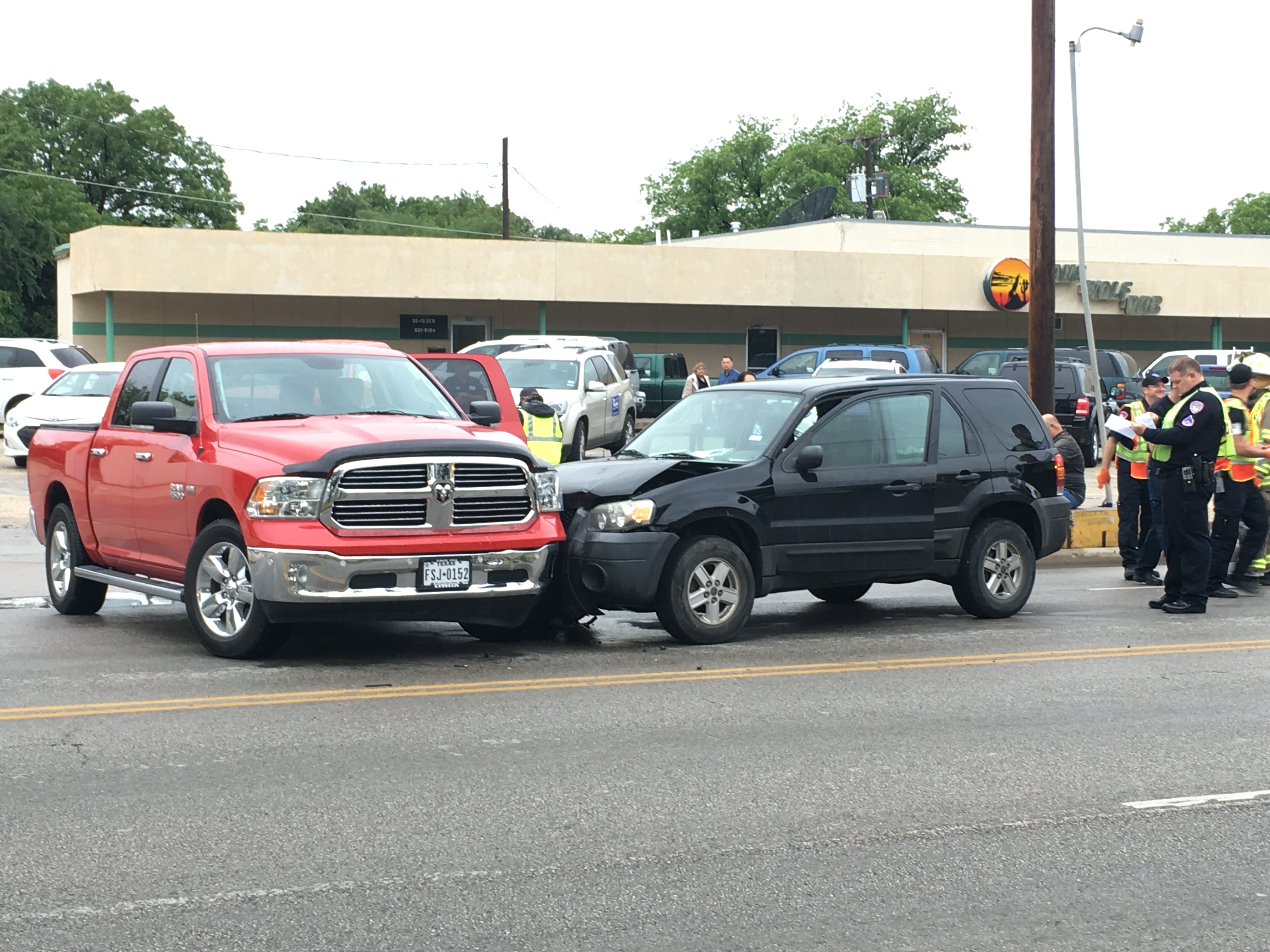 A Dodge and Ford collide on Paint Rock Road. (LIVE! Photo/Stephanie Lindgren) A Dodge and Ford collide on Paint Rock Road. (LIVE! Photo/Stephanie Lindgren)