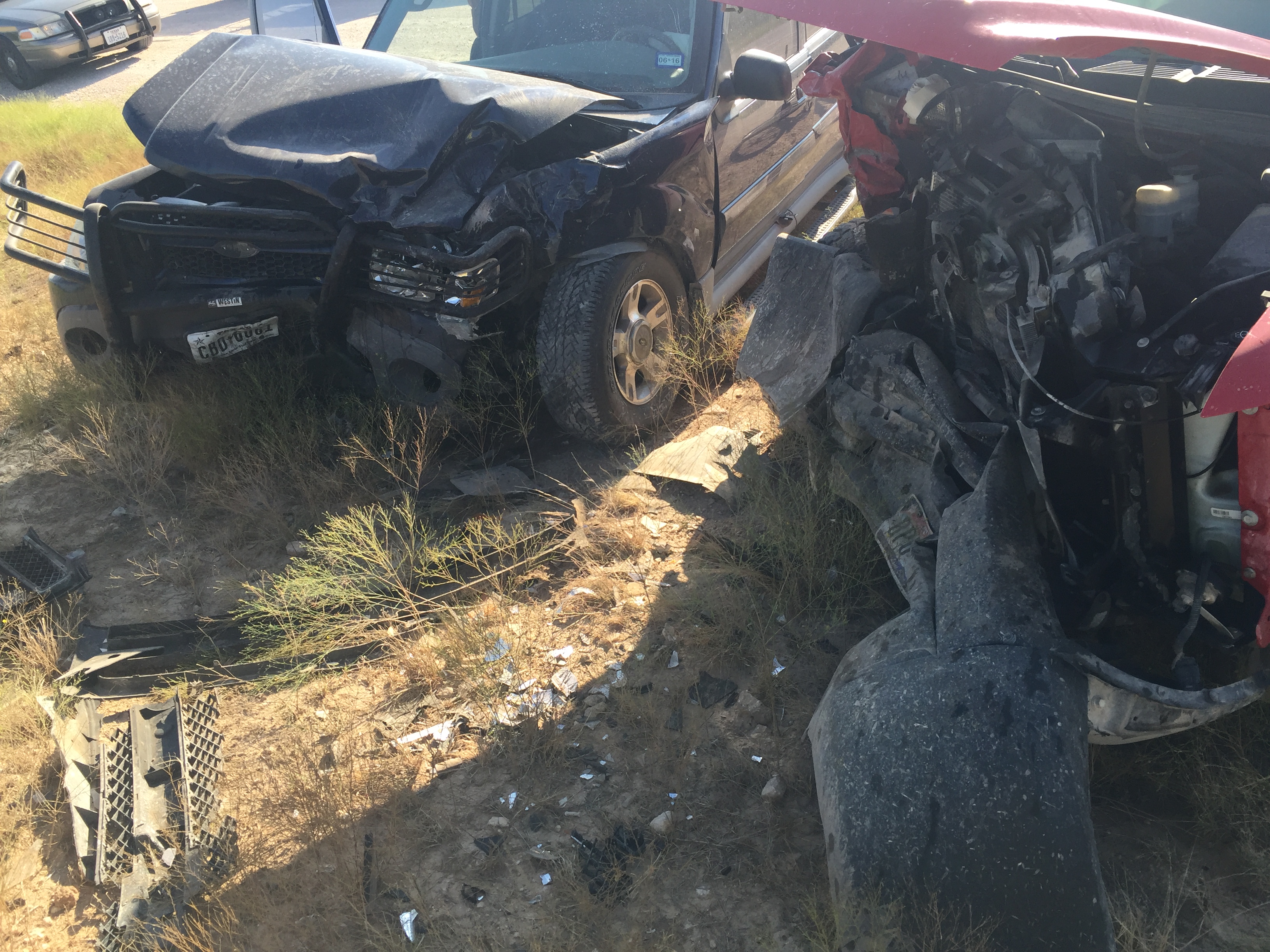 One driver is transported by AirMed to Shannon Medical Center after a collision in Carlsbad Wednesday morning.(LIVE! Photo\John Basquez) One driver is transported by AirMed to Shannon Medical Center after a collision in Carlsbad Wednesday morning.(LIVE! Photo\John Basquez)