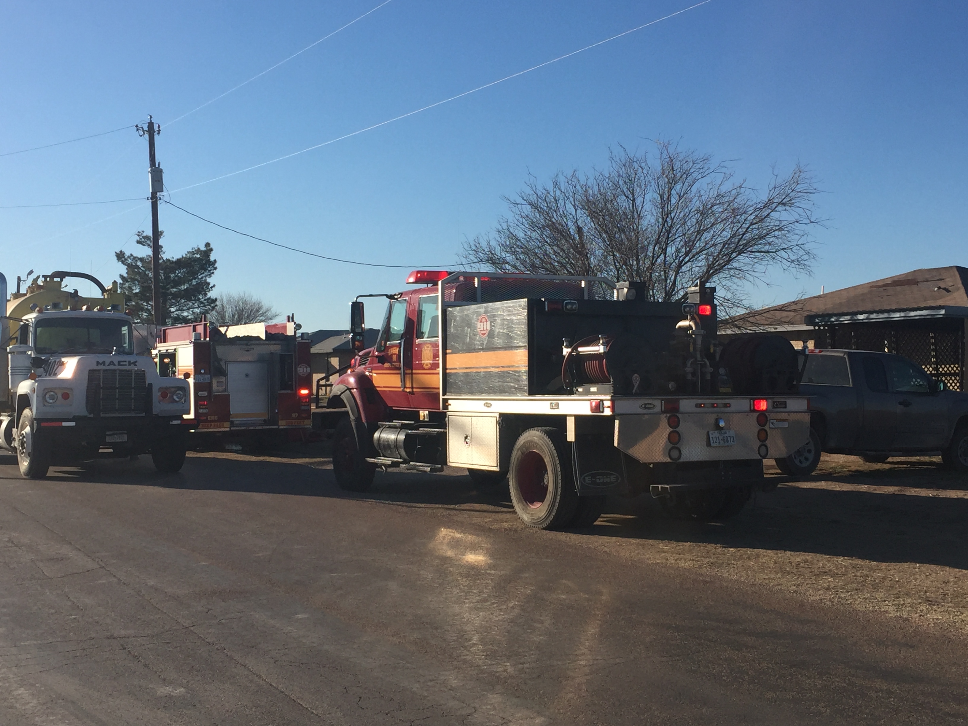 Firefighters battle a blaze in Grape Creek. (LIVE! Photo/Megan Holmquest) Firefighters battle a blaze in Grape Creek. (LIVE! Photo/Megan Holmquest)