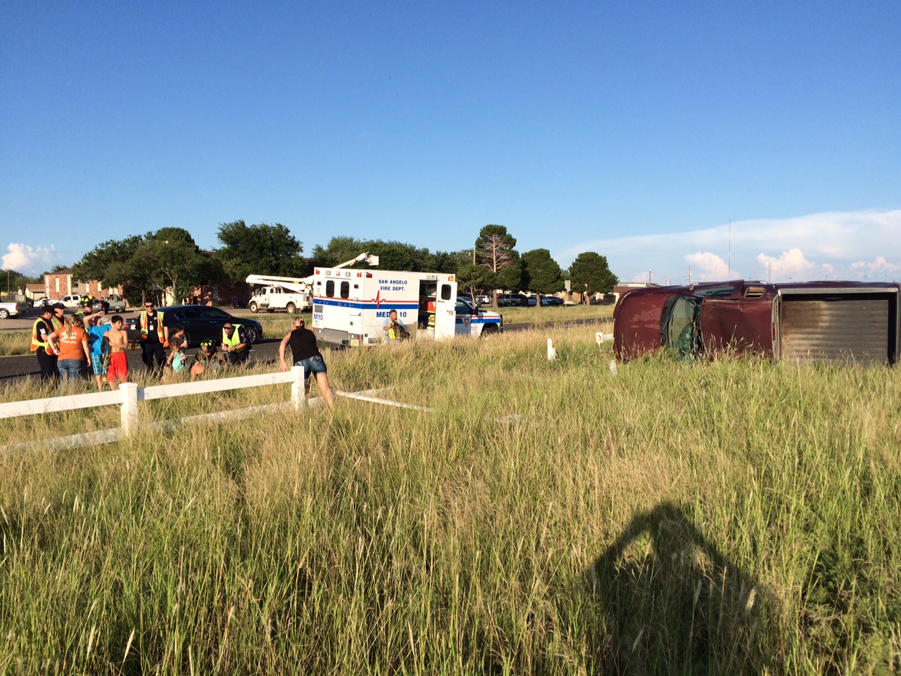 The truck had five kids in it when it rolled. (LIVE! Photo/John Basquez) The truck had five kids in it when it rolled. (LIVE! Photo/John Basquez)