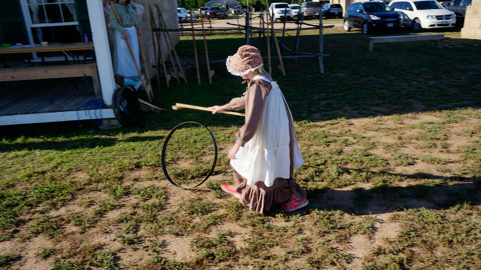 A girl playing at the Fort Concho Frontier Days Saturday. (LIVE! Photo/Amanda Henson)