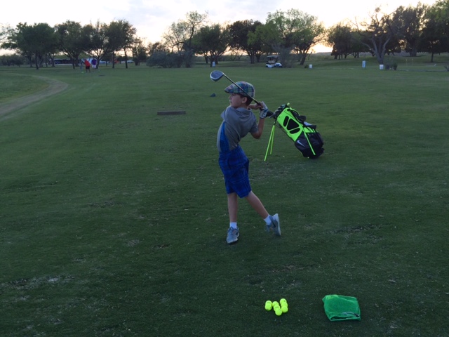 Miguel Flores-Acton practicing his drive
