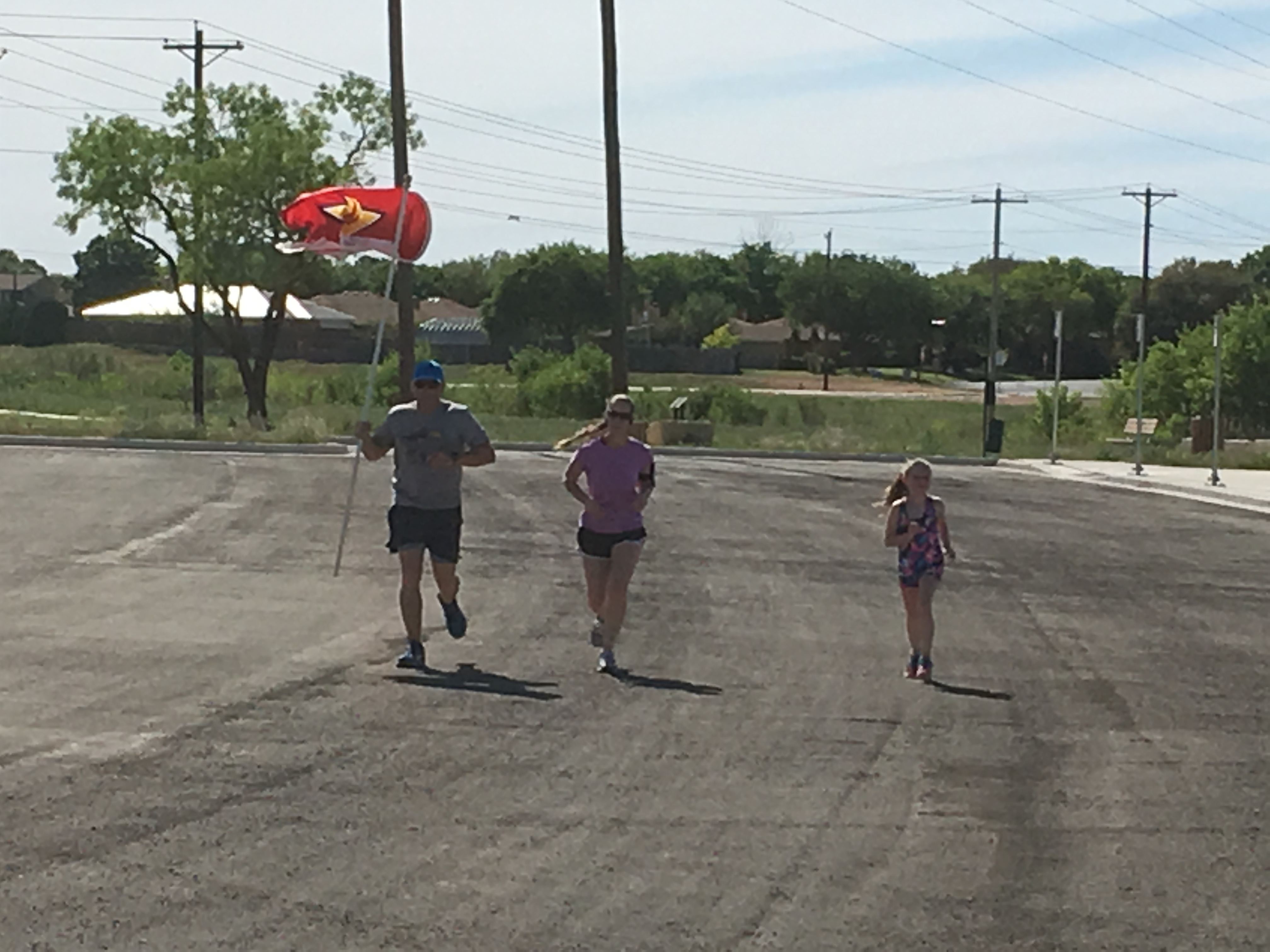 Runners with Flag