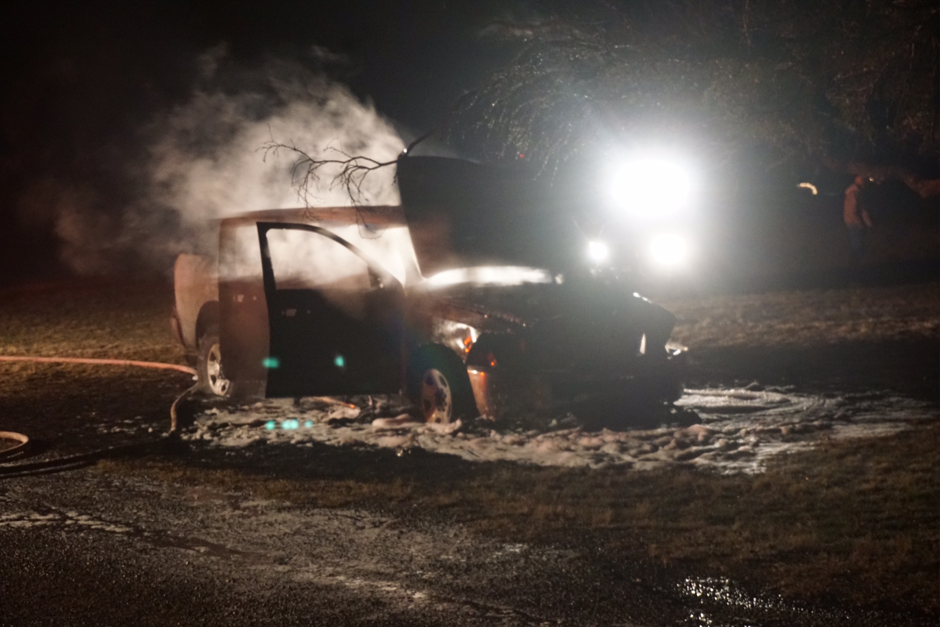 Pickup truck burns at San Angelo State Park on Feb. 25, 2015. (LIVE! Photo/John Basquez) Pickup truck burns at San Angelo State Park on Feb. 25, 2015. (LIVE! Photo/John Basquez)
