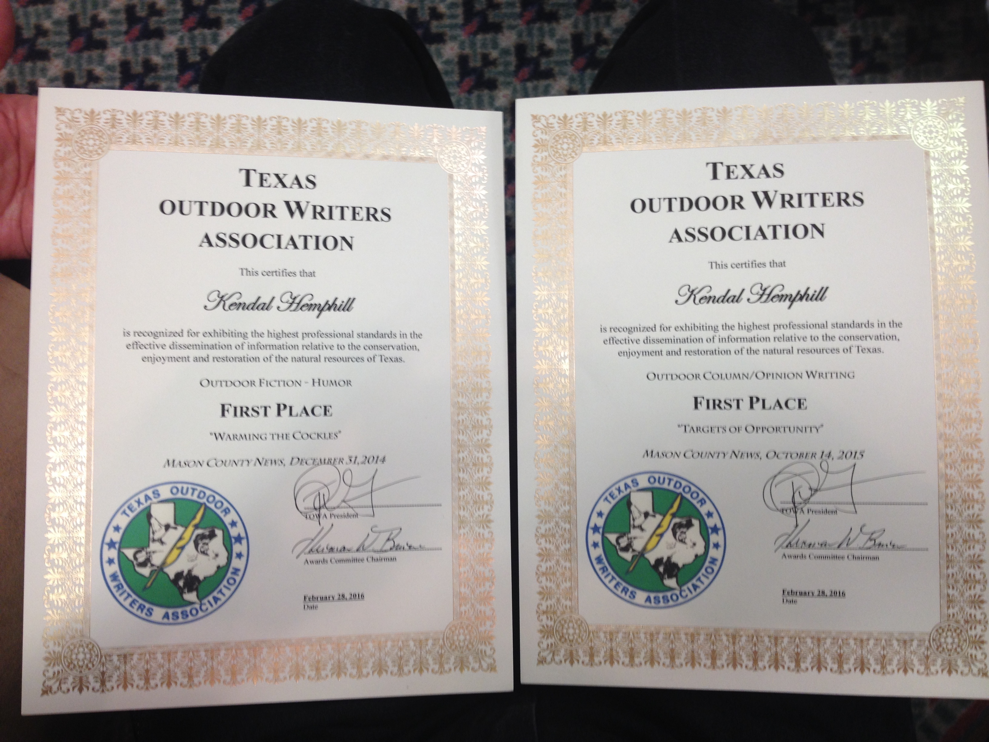 Kendal Hemphill receives awards. (Contributed Photo/Kendal Hemphill)