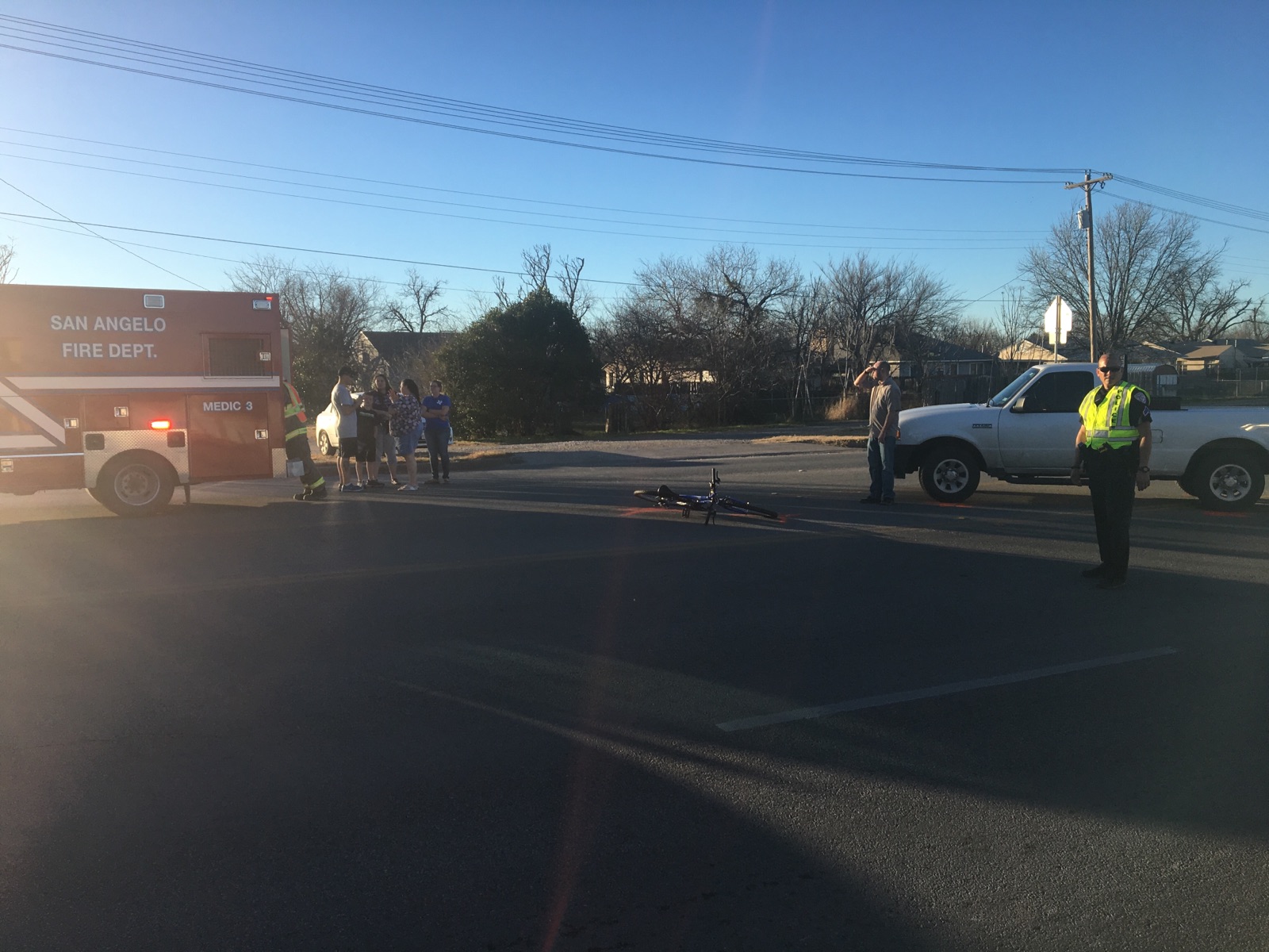 A kid gets hit on his bike on Bell Street (LIVE! Photo/Cameron Niblock)
