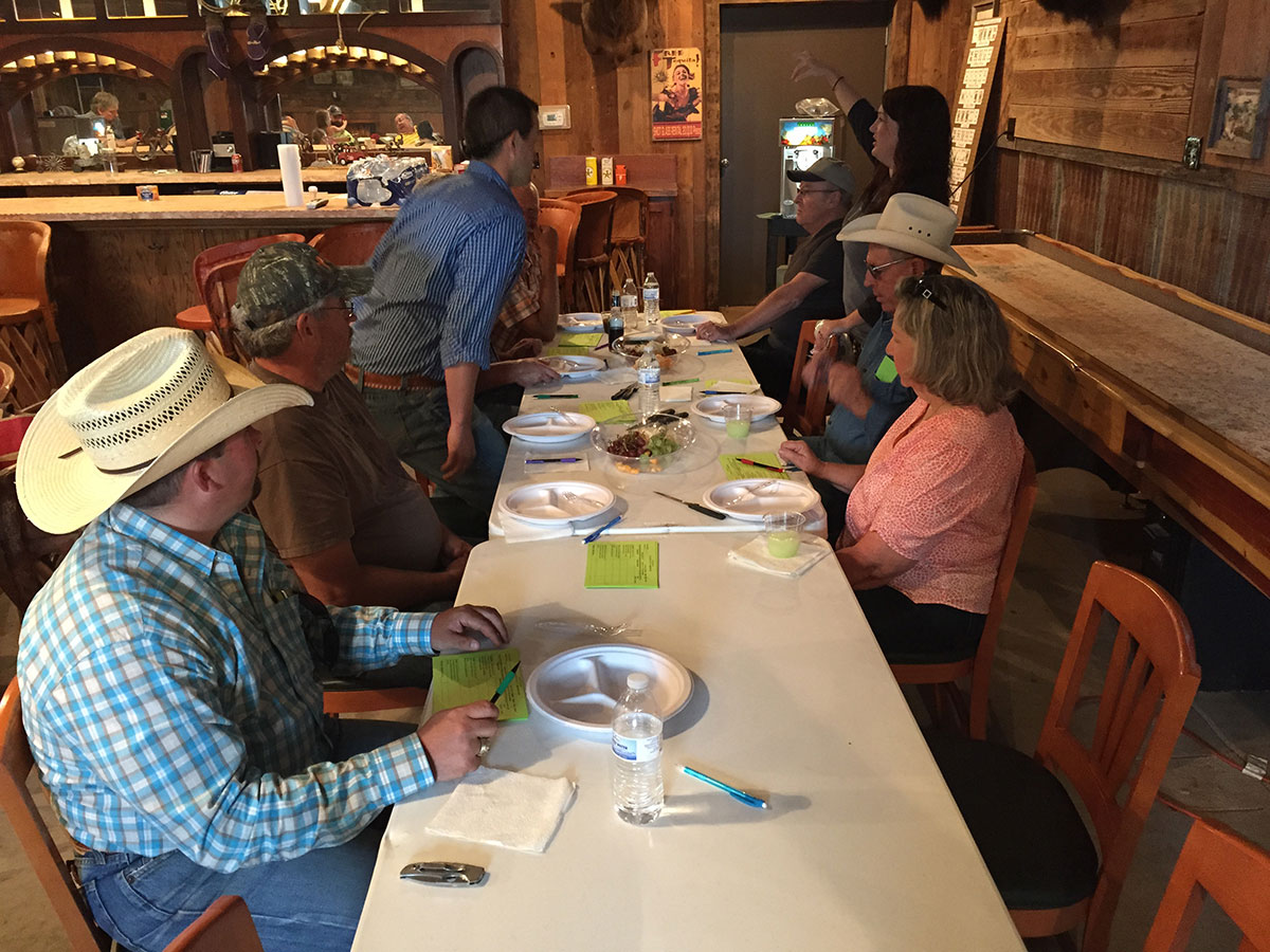 Judges getting assembled around the tasting table for the ribs competition. (LIVE! Photo/Joe Hyde)