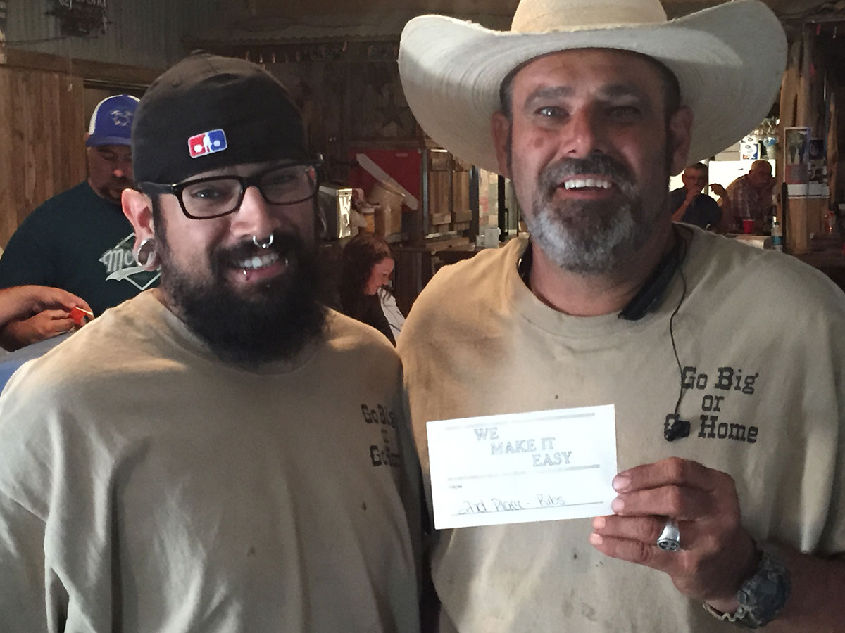 West Texas Smokehouse overall winners. They are a father-son team of Thomas Davis, Jr. and Thomas Davis, Sr. (LIVE! Photo/Joe Hyde)
