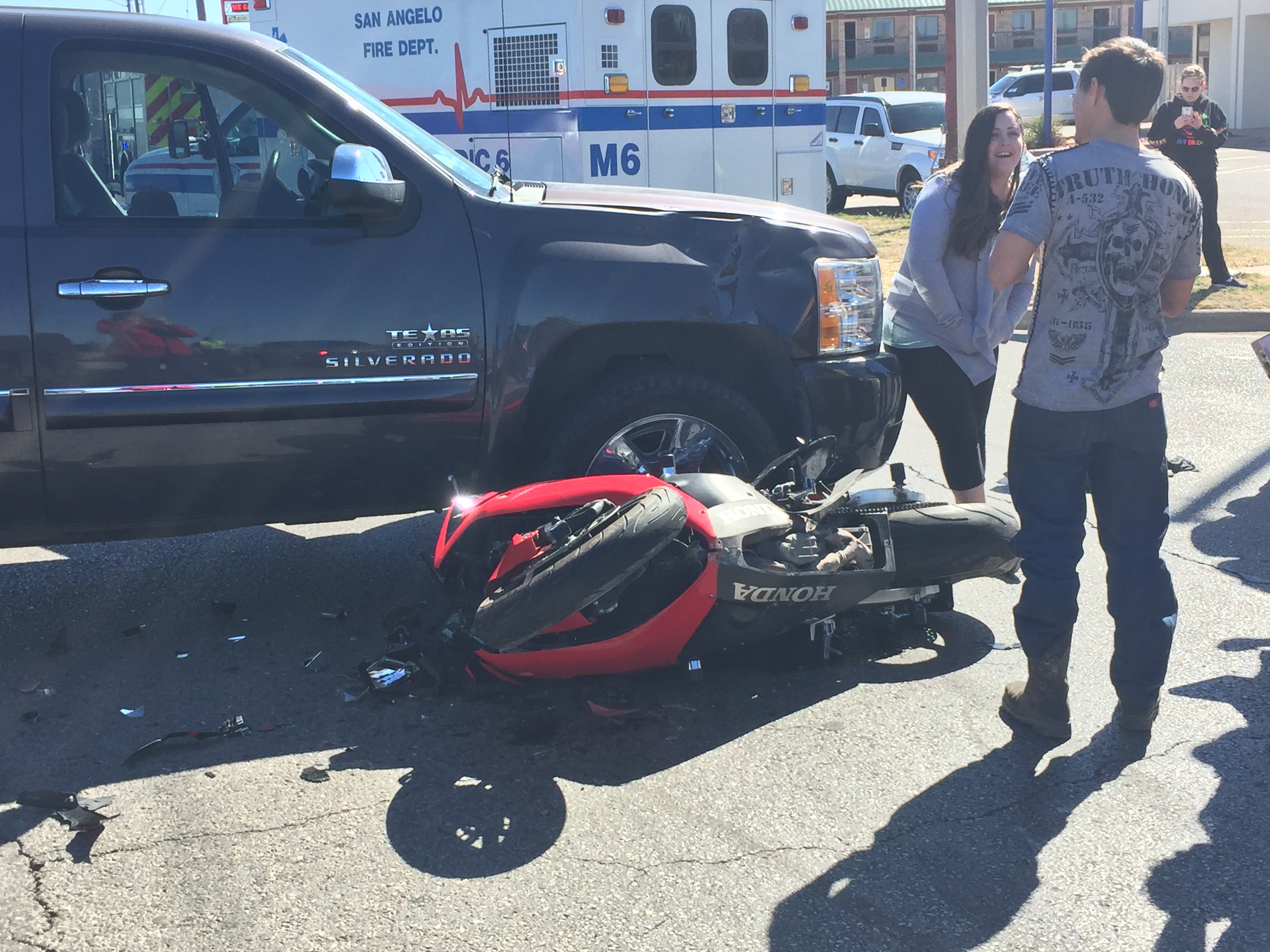 Motorcycle vs. vehicle. (LIVE! Photo/Megan Holmquest) Motorcycle vs. vehicle. (LIVE! Photo/Megan Holmquest)