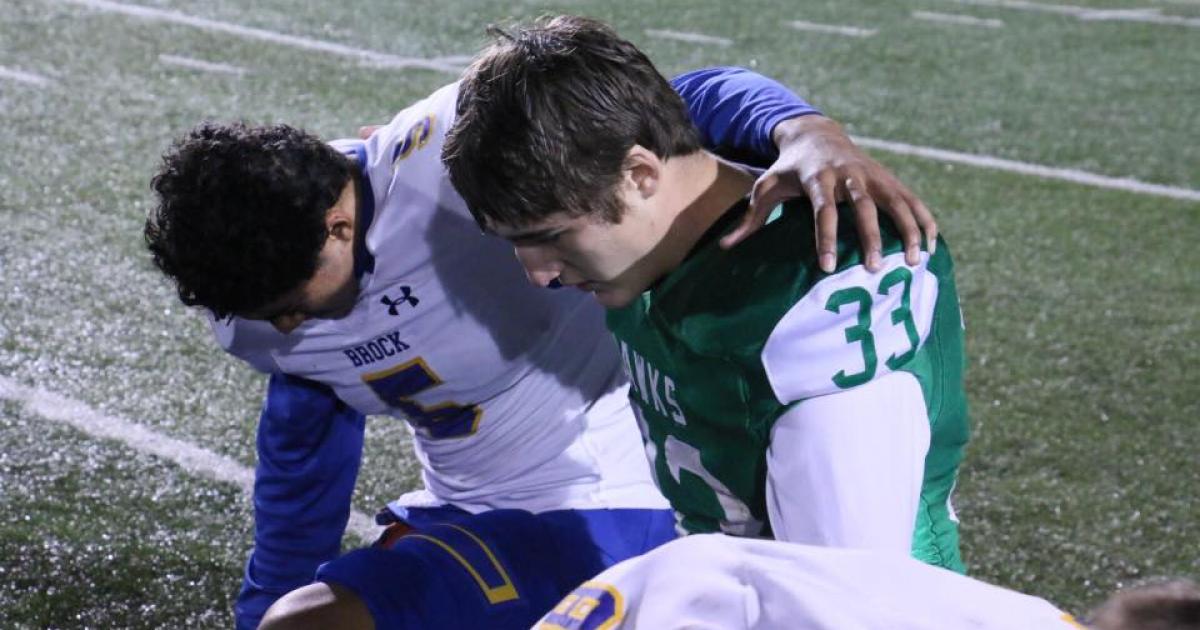 Brock Eagle Kobe Trought and Wall Hawk Casey Braden at the end of the championship game Dec. 2, 2016. (Contributed/Rodney Fleming) Brock Eagle Kobe Trought and Wall Hawk Casey Braden at the end of the championship game Dec. 2, 2016. (Contributed/Rodney Fleming)