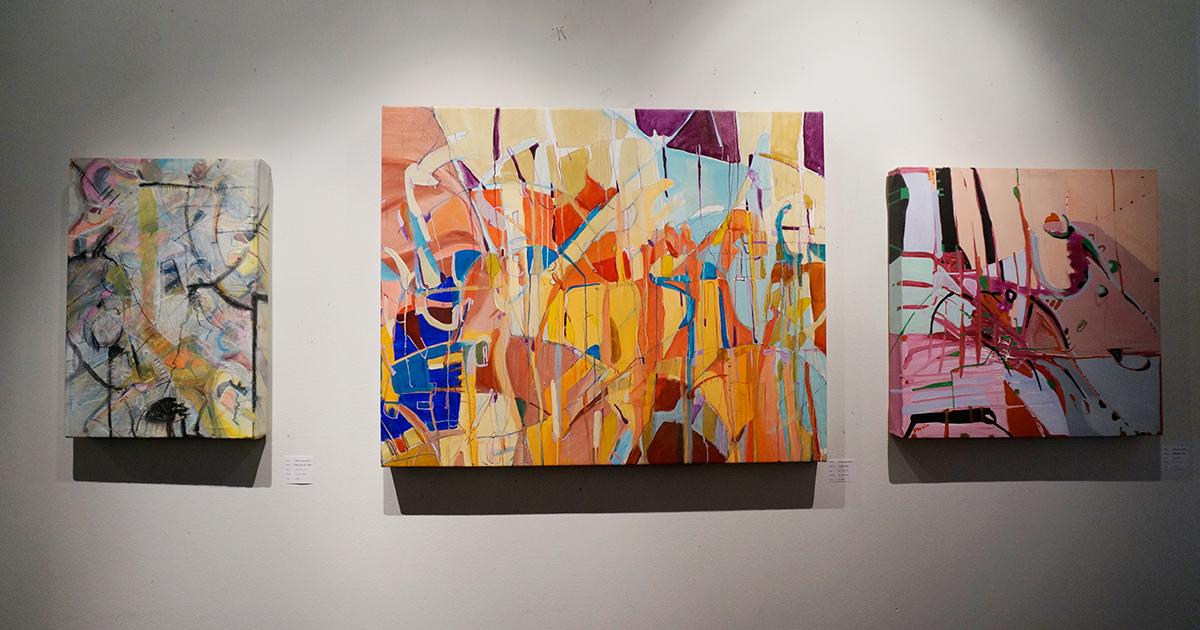 Abstract paintings by Adrian Jesus Falcon, 2016. (LIVE! Photo/Joe Hyde) Abstract paintings by Adrian Jesus Falcon, 2016. (LIVE! Photo/Joe Hyde)