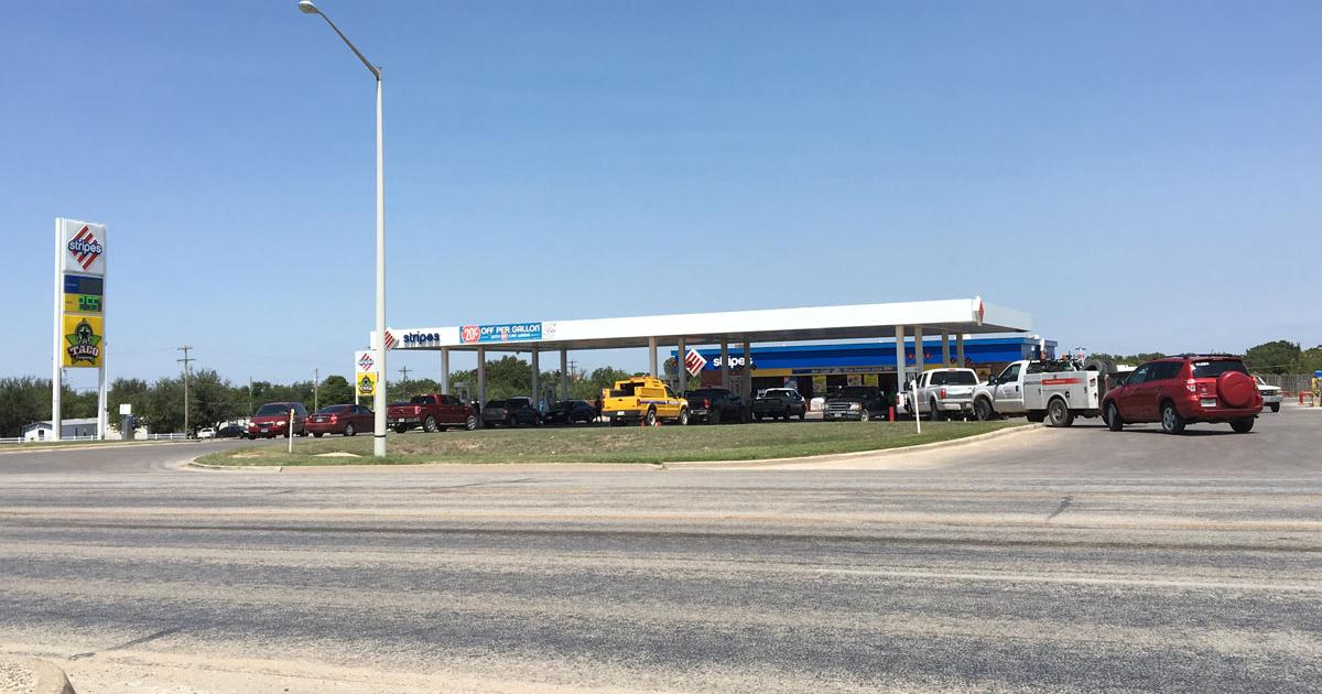 The Stripes Convenience Store at Christoval Rd. and S. Chadbourne St. is seeing lines form on Aug. 31, 2017. (LIVE! Photo/Joe Hyde) The Stripes Convenience Store at Christoval Rd. and S. Chadbourne St. is seeing lines form on Aug. 31, 2017. (LIVE! Photo/Joe Hyde)