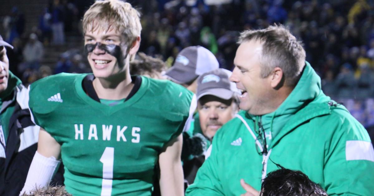 Wall head coach Houston Guy with Marty Weishuhn (#1). (Contributed/Rodney Fleming) Wall head coach Houston Guy with Marty Weishuhn (#1). (Contributed/Rodney Fleming)