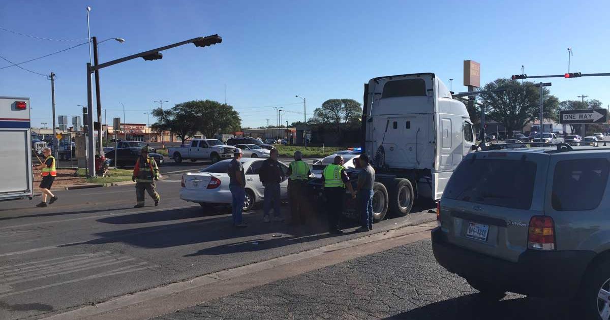 Motorcyclist Seriously Injured After Being Sandwiched Between a Prius and Freightliner. (LIVE! Photo/John Basquez) Motorcyclist Seriously Injured After Being Sandwiched Between a Prius and Freightliner. (LIVE! Photo/John Basquez)