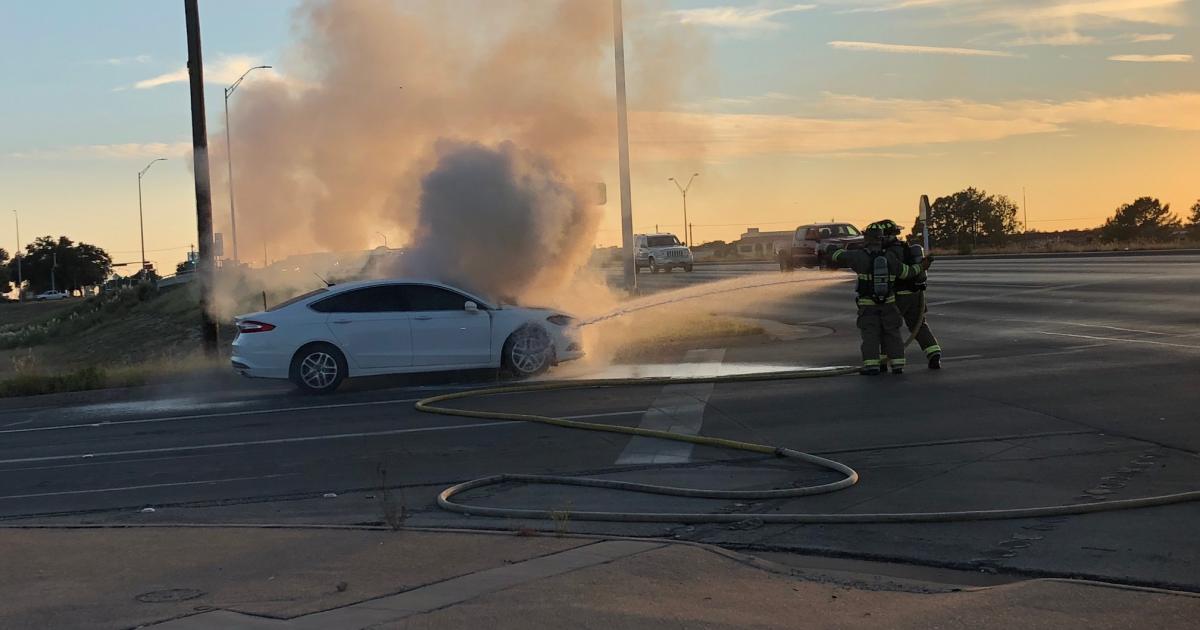 Fiery inferno on Loop 306. (LIVE! Photo/John Basquez) Fiery inferno on Loop 306. (LIVE! Photo/John Basquez)
