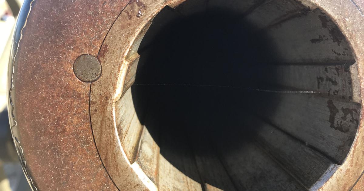The rifled bore of the 3-inch gun. (LIVE! Photo/Joe Hyde) The rifled bore of the 3-inch gun. (LIVE! Photo/Joe Hyde)