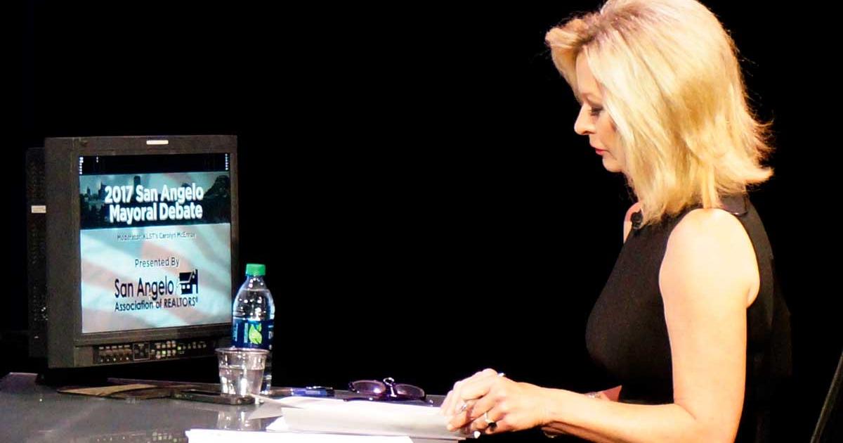 KLST anchor Carolyn McEnrue drops the trash bomb. (LIVE! Photo/Joe Hyde) KLST anchor Carolyn McEnrue drops the trash bomb. (LIVE! Photo/Joe Hyde)