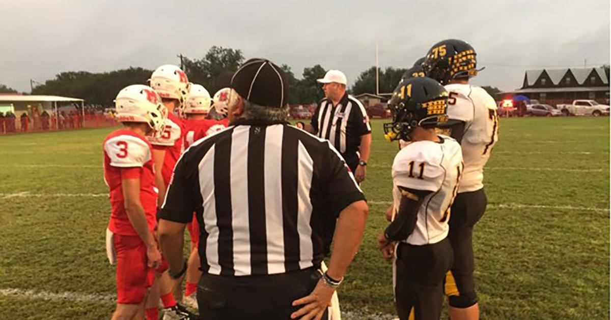 The coin toss before kickoff at the Menard at Miles game on Sept. 29, 2017. (LIVE! Photo/Miguel Jaurequi) The coin toss before kickoff at the Menard at Miles game on Sept. 29, 2017. (LIVE! Photo/Miguel Jaurequi)