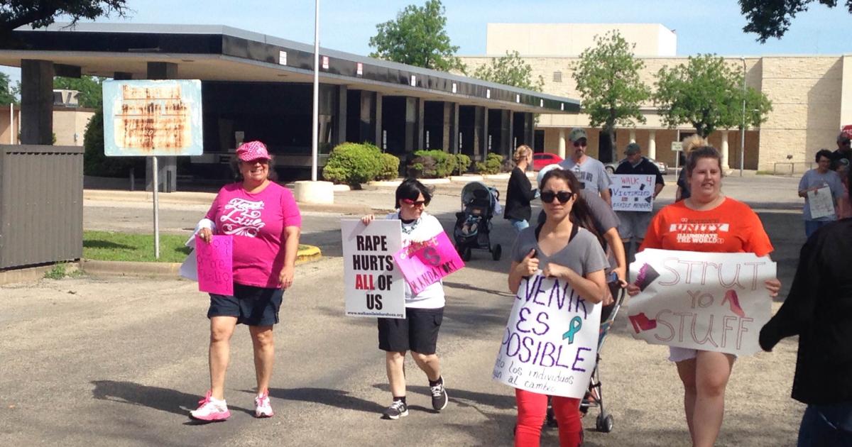 Participants during the one mile walk