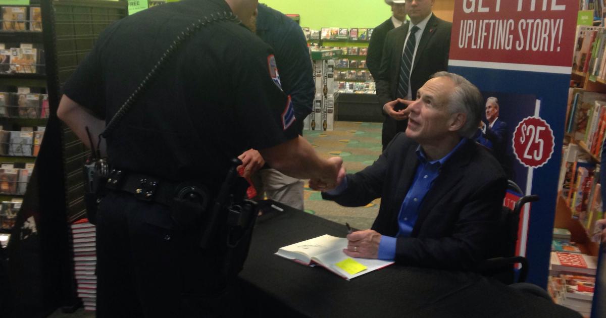 SAPD Officer working security, got to meet Governor Abbott.
