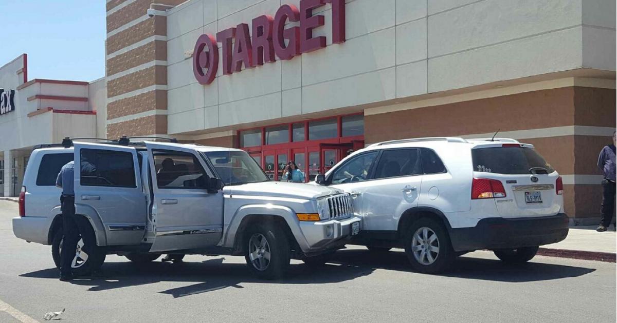 Crash in Target parking lot. (LIVE! Photo/Sonia Ramirez) Crash in Target parking lot. (LIVE! Photo/Sonia Ramirez)