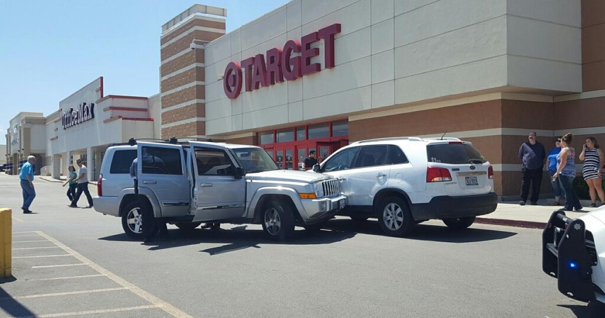 Crash in Target parking lot. (LIVE! Photo/Sonia Ramirez) Crash in Target parking lot. (LIVE! Photo/Sonia Ramirez)
