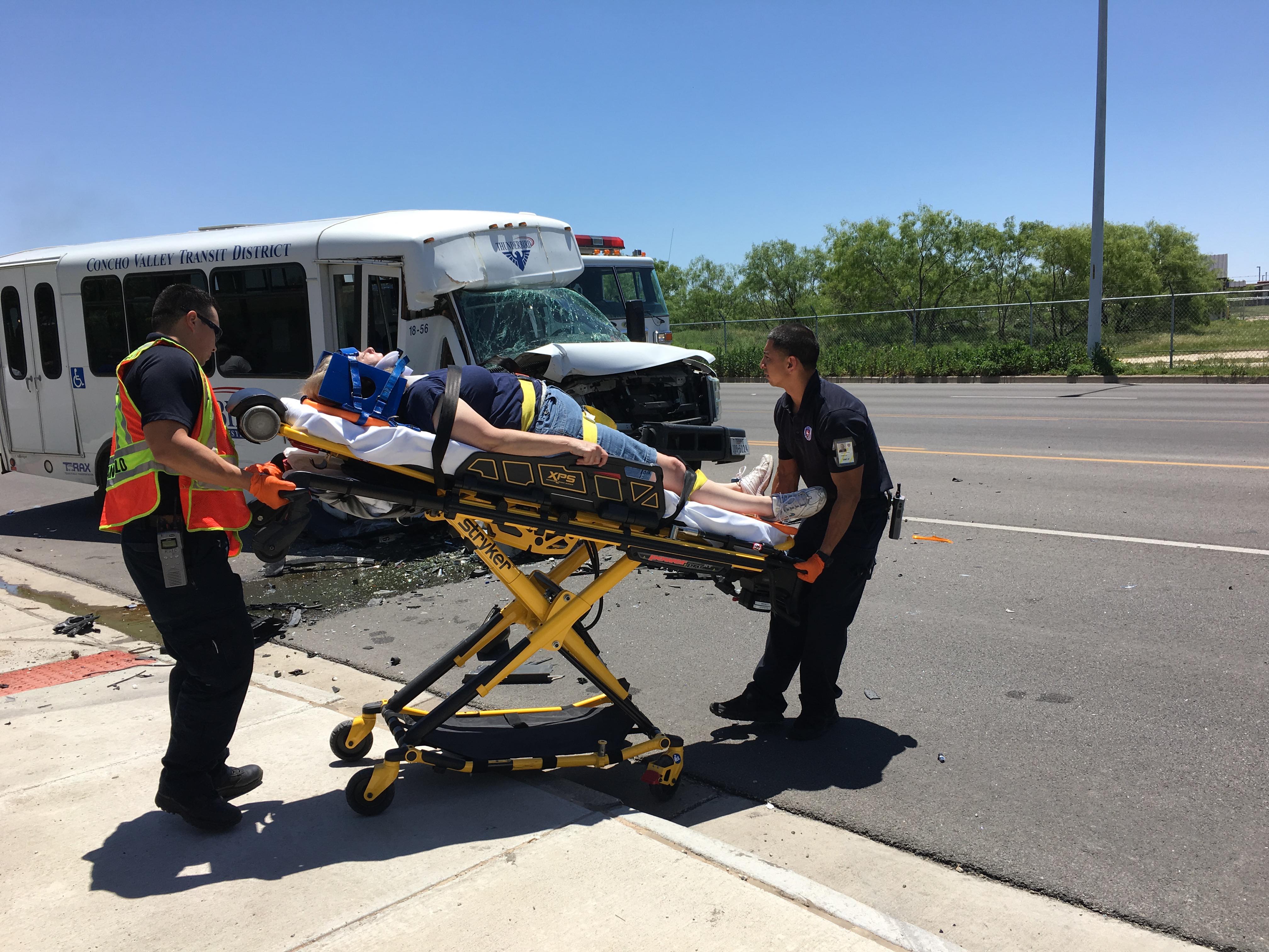 Several injuries are reported after a crash involving a transit bus. (LIVE! Photo/Stephanie Lindgren) Several injuries are reported after a crash involving a transit bus. (LIVE! Photo/Stephanie Lindgren)