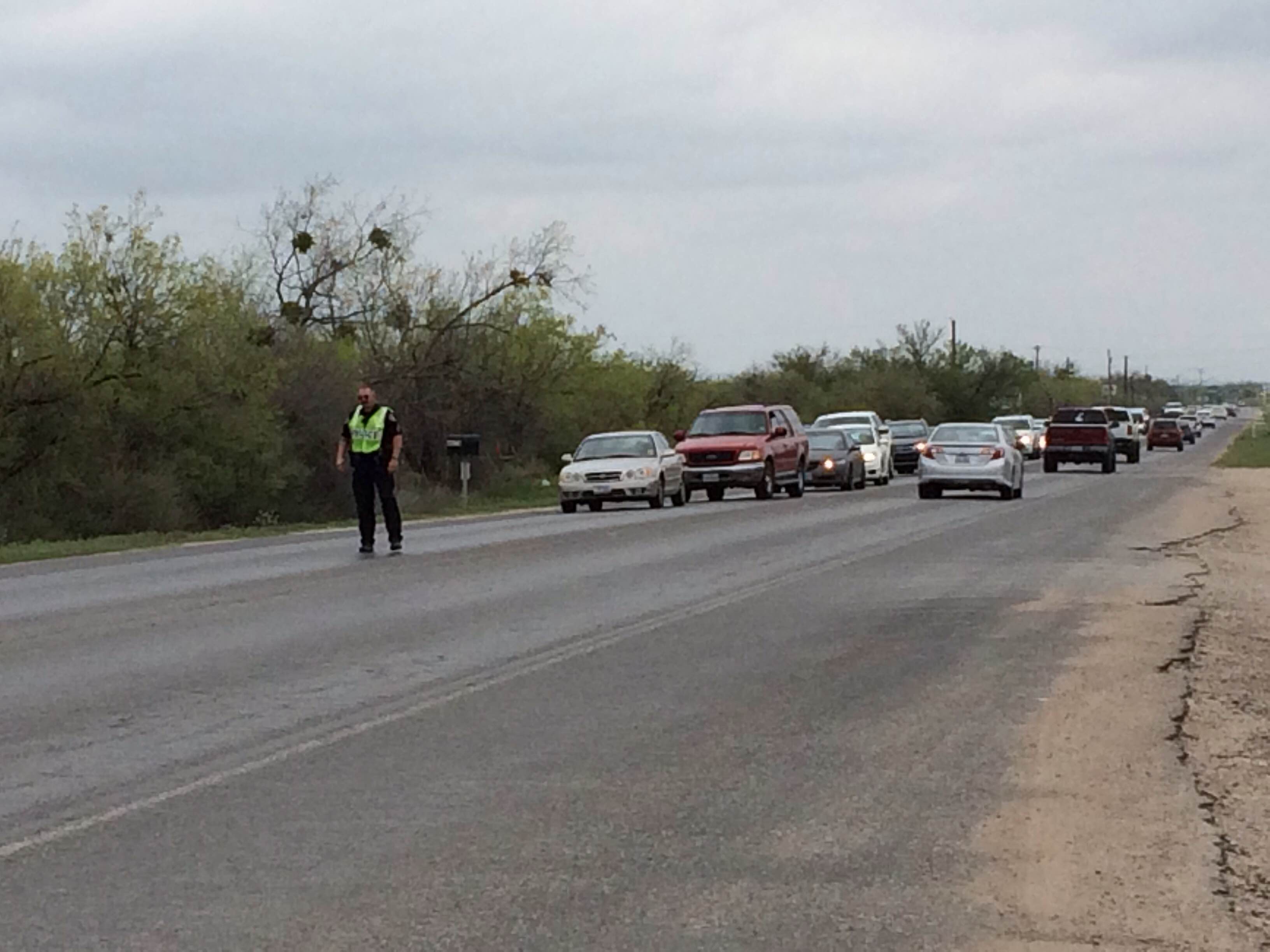 Traffic Backed up on 4900 blk of Christoval Road.