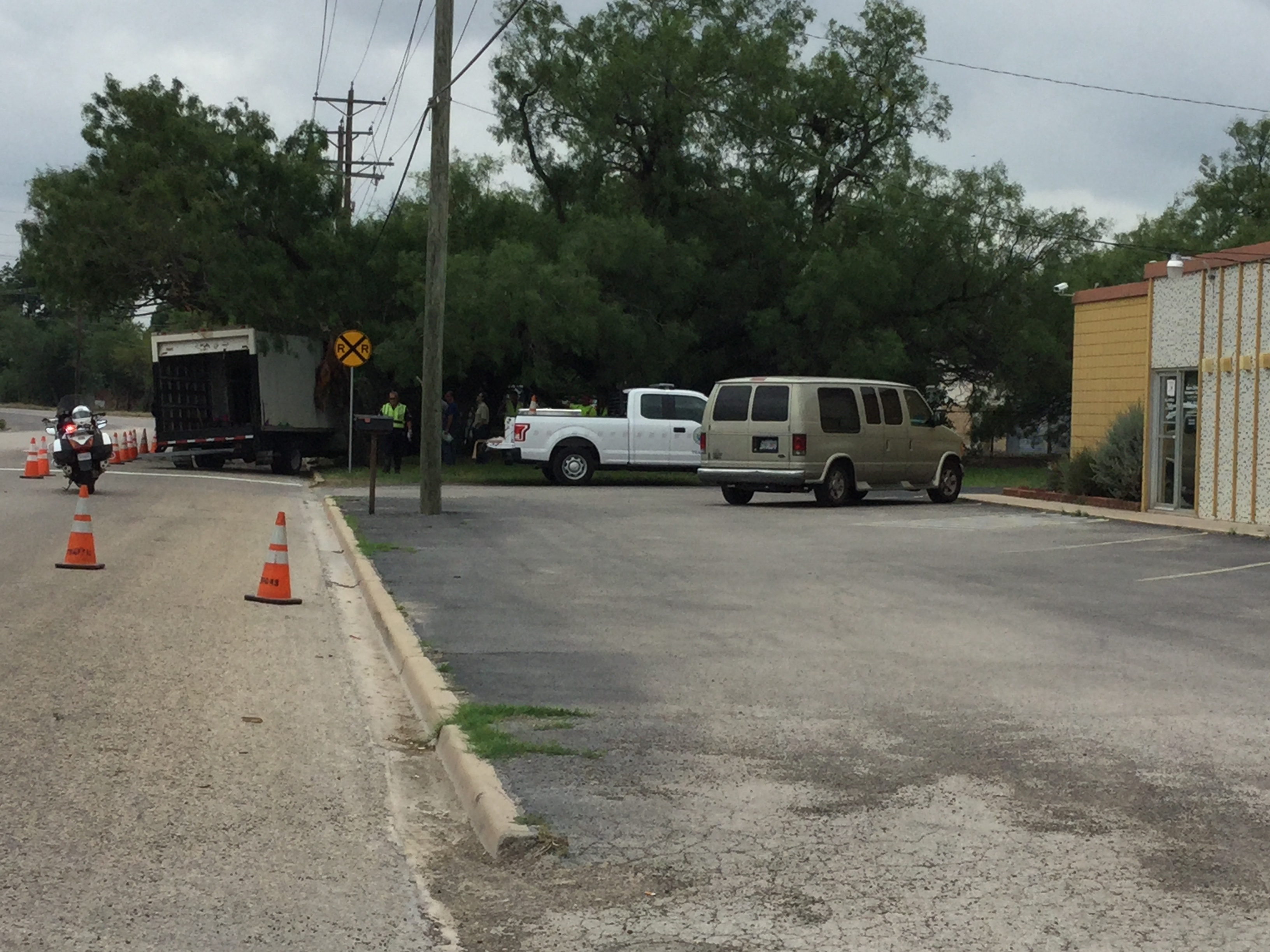 A box truck crashed into a mesquite tree on 14th St. (LIVE! Photo/Gabriel Neves) A box truck crashed into a mesquite tree on 14th St. (LIVE! Photo/Gabriel Neves)