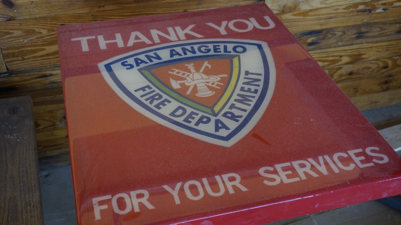 Another table is a tribute to the San Angelo Fire Department. (LIVE! Photo/Joe Hyde) Another table is a tribute to the San Angelo Fire Department. (LIVE! Photo/Joe Hyde)