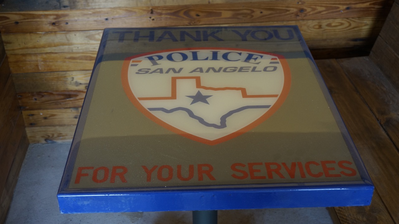 One table pays tribute to the San Angelo Police Department. (LIVE! Photo/Joe Hyde) One table pays tribute to the San Angelo Police Department. (LIVE! Photo/Joe Hyde)