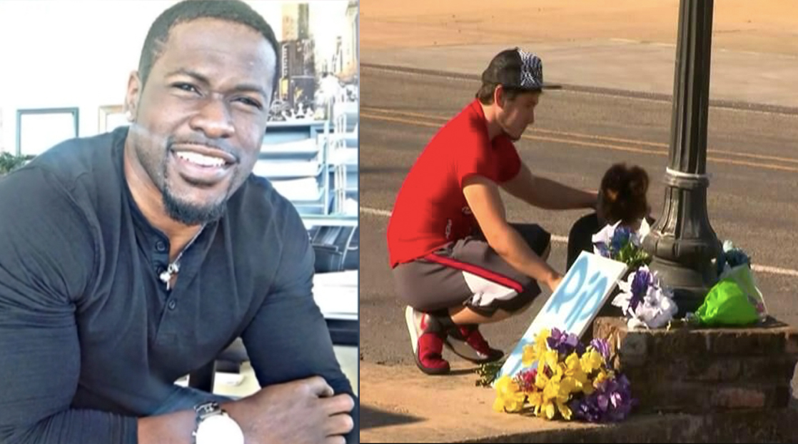 Johnathan Price (l) and (r) Memorial set up for Price in Wolfe City. (Contributed/KTXS)