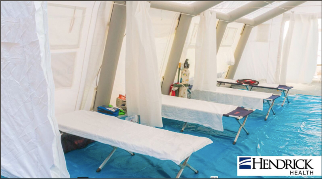 Example of tent that could be used as an alternative treatment site for COVID patients Example of tent that could be used as an alternative treatment site for COVID patients