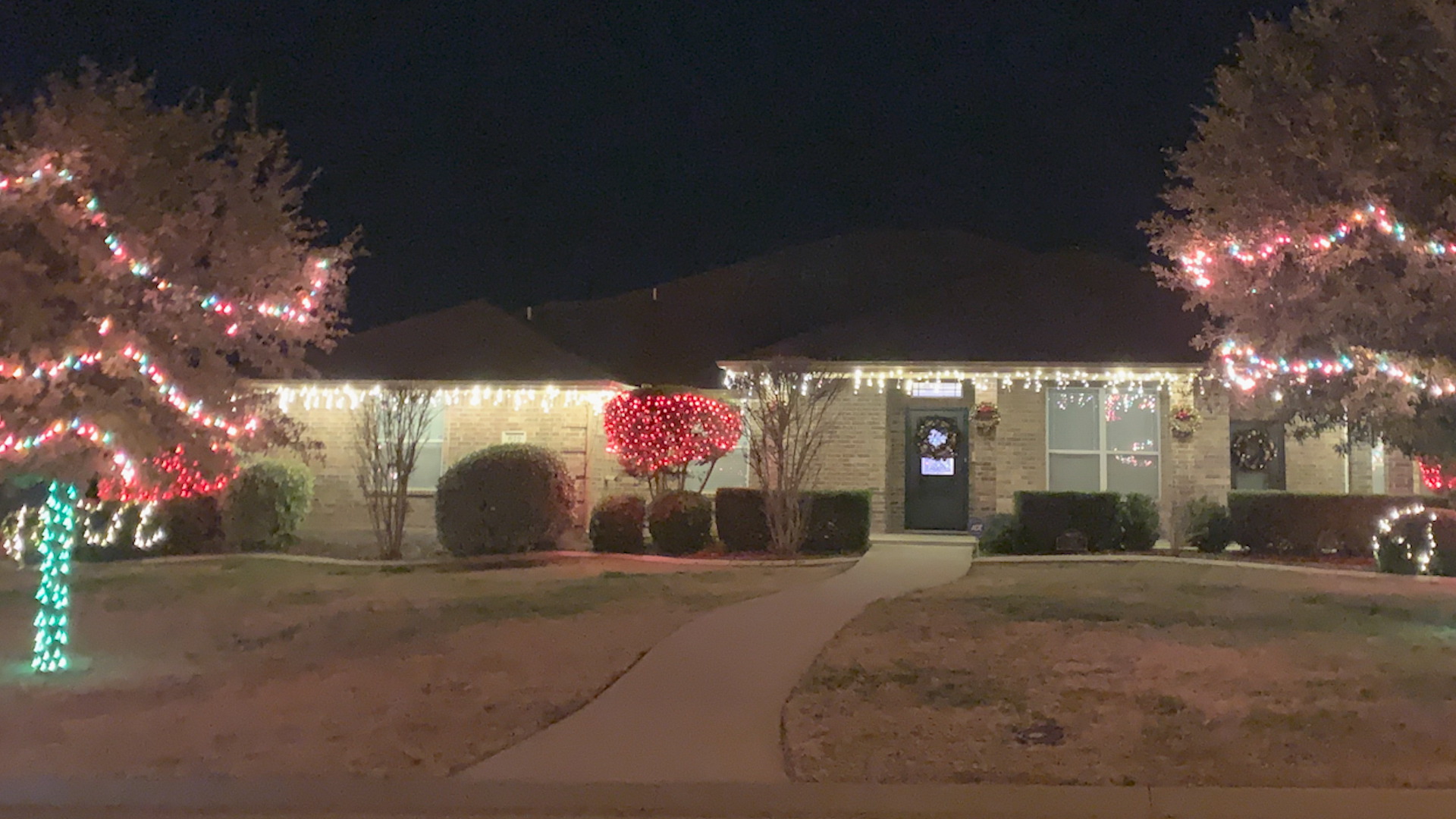 Christmas Lights Through the Bluffs