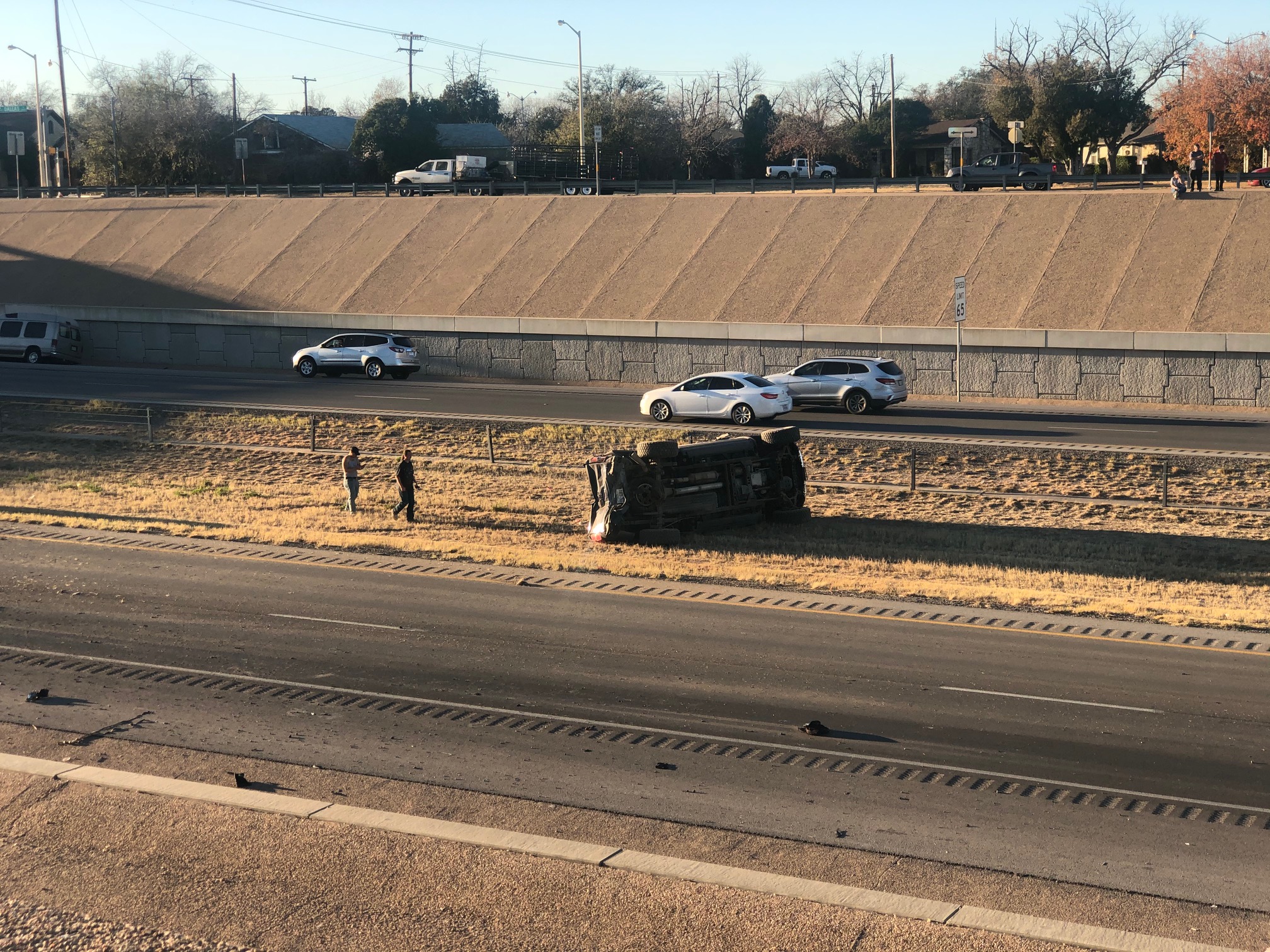 Woman's Car Crushed in Horrific Crash Including Roll Over and 18-wheeler