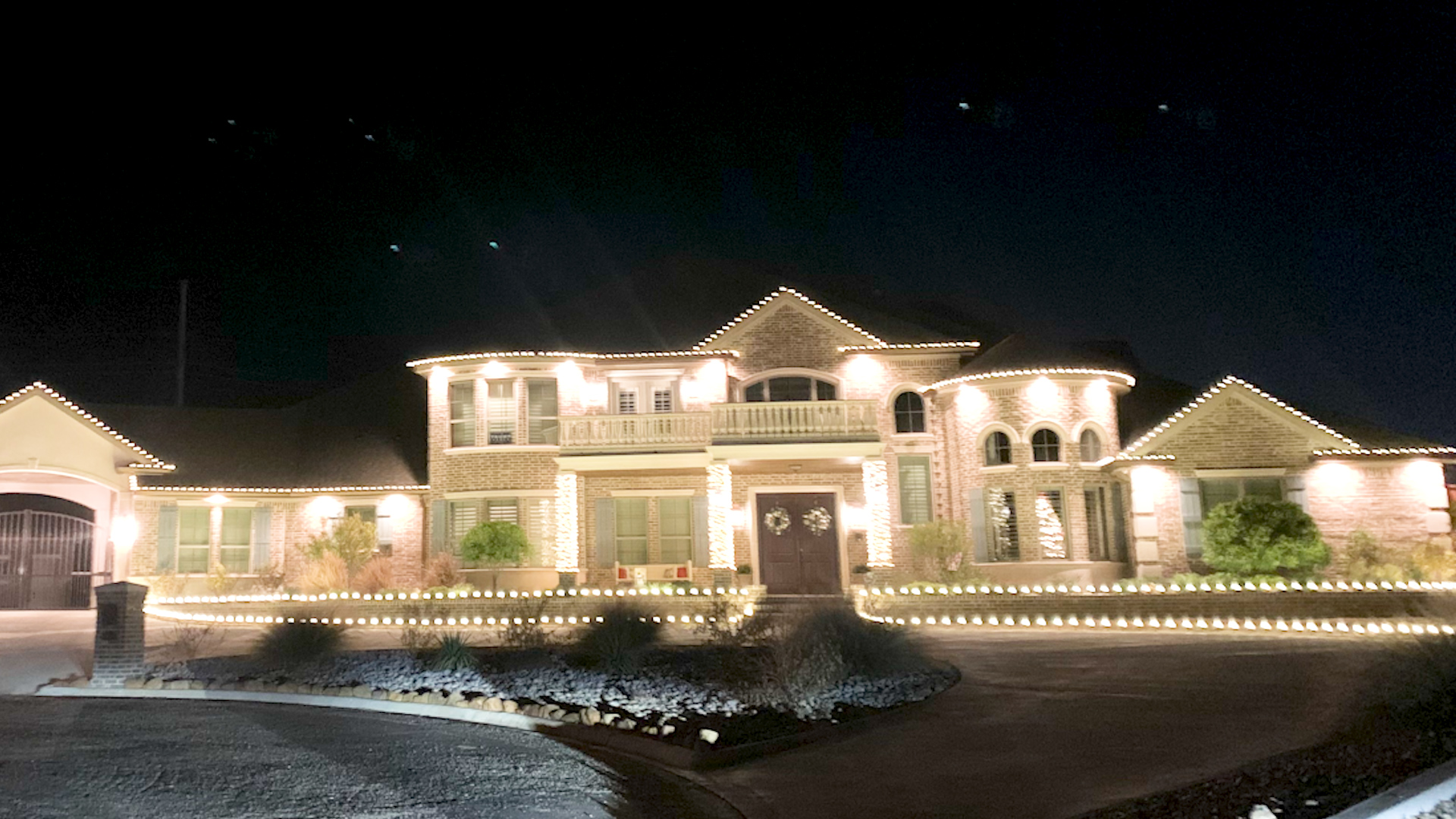 Christmas Lights Through the Bluffs