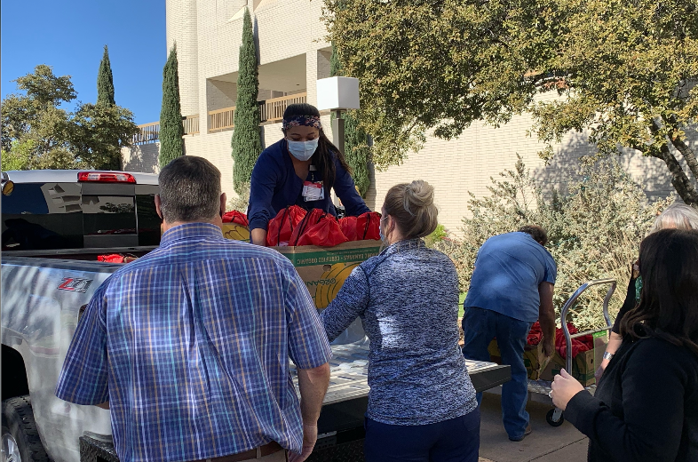 Unloading 850 Goodie Bags from H-E-B