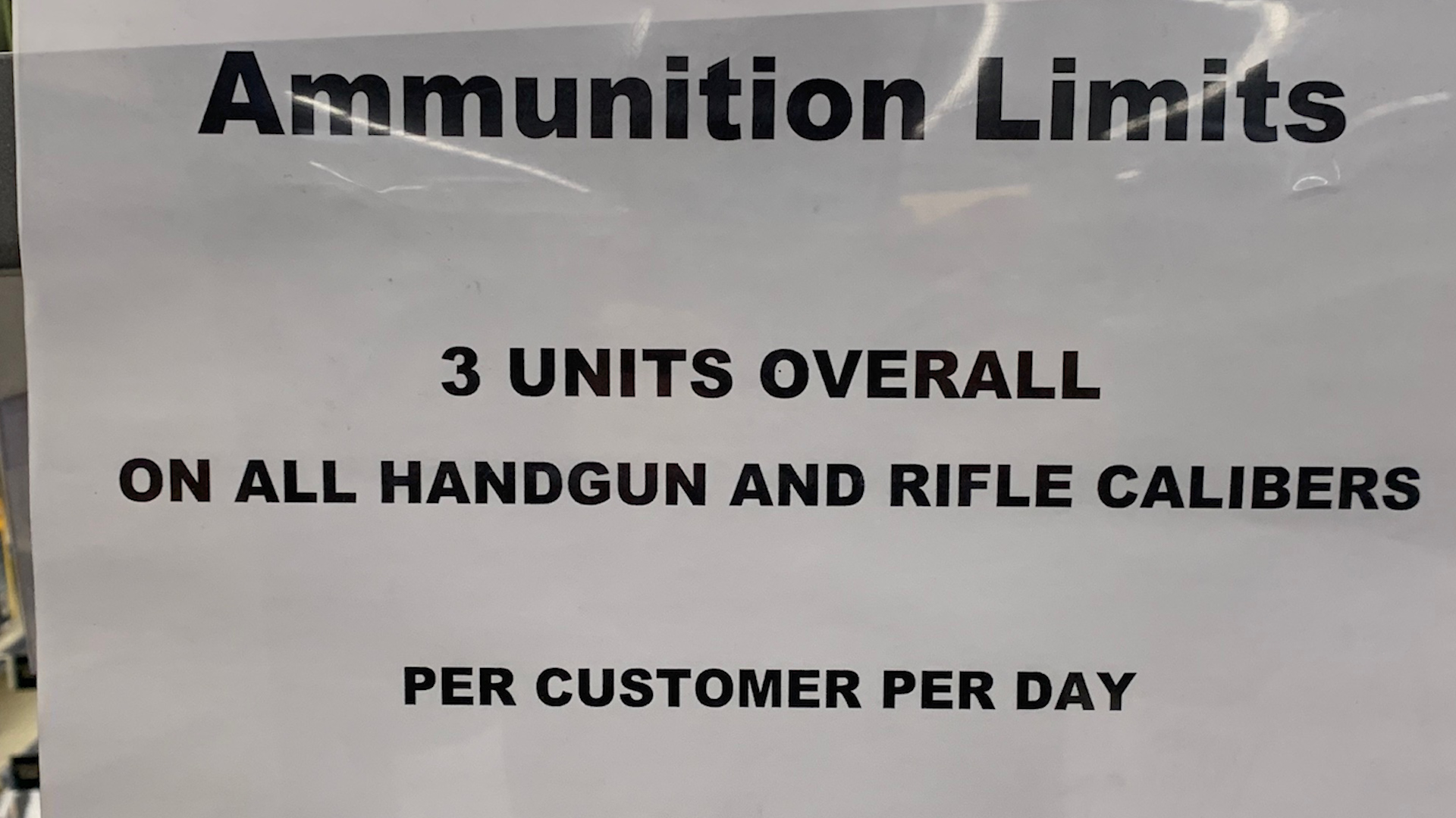 Ammunition Limits Sign at Academy