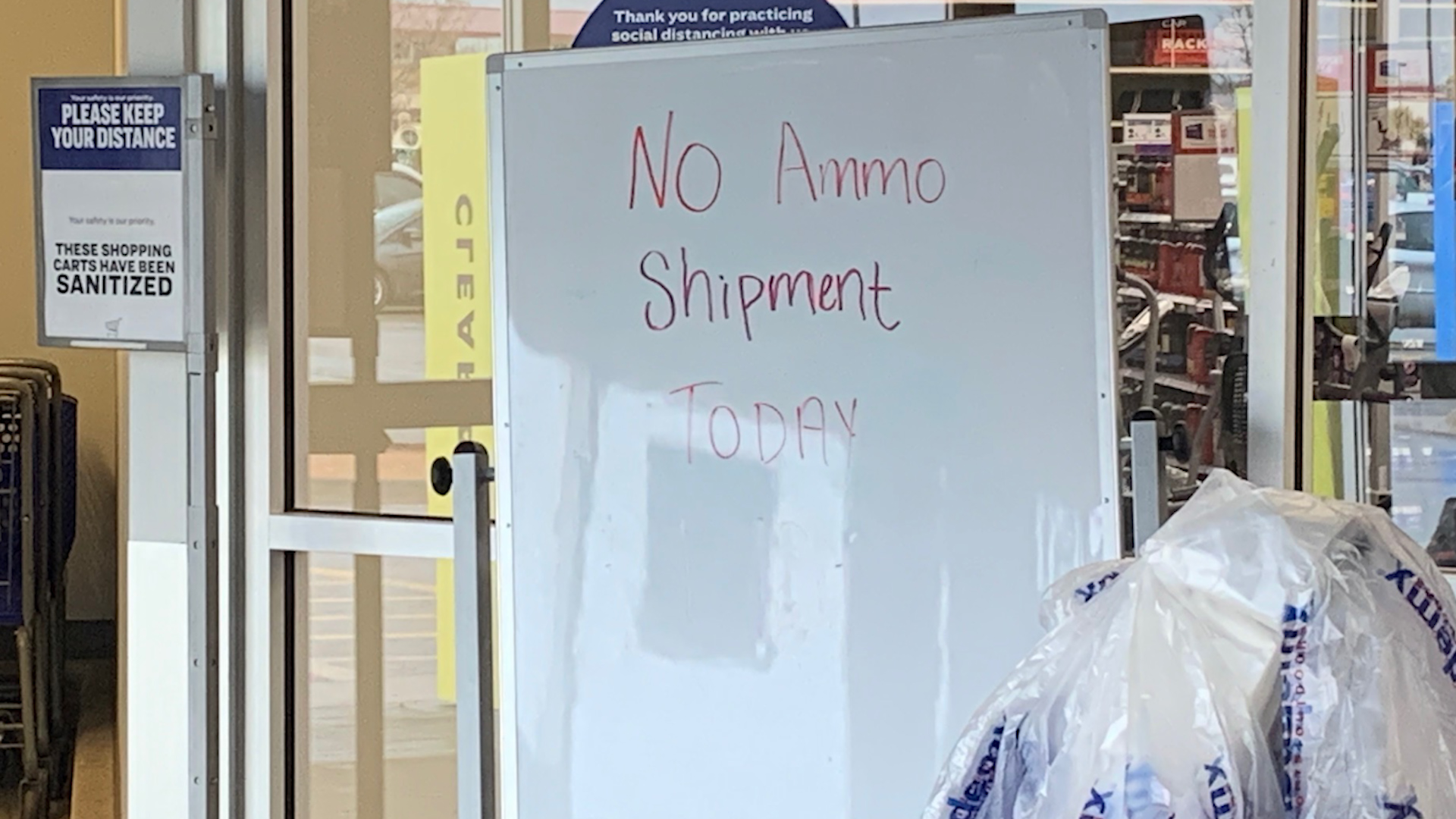 No Ammo Shipment Today Sign at Academy