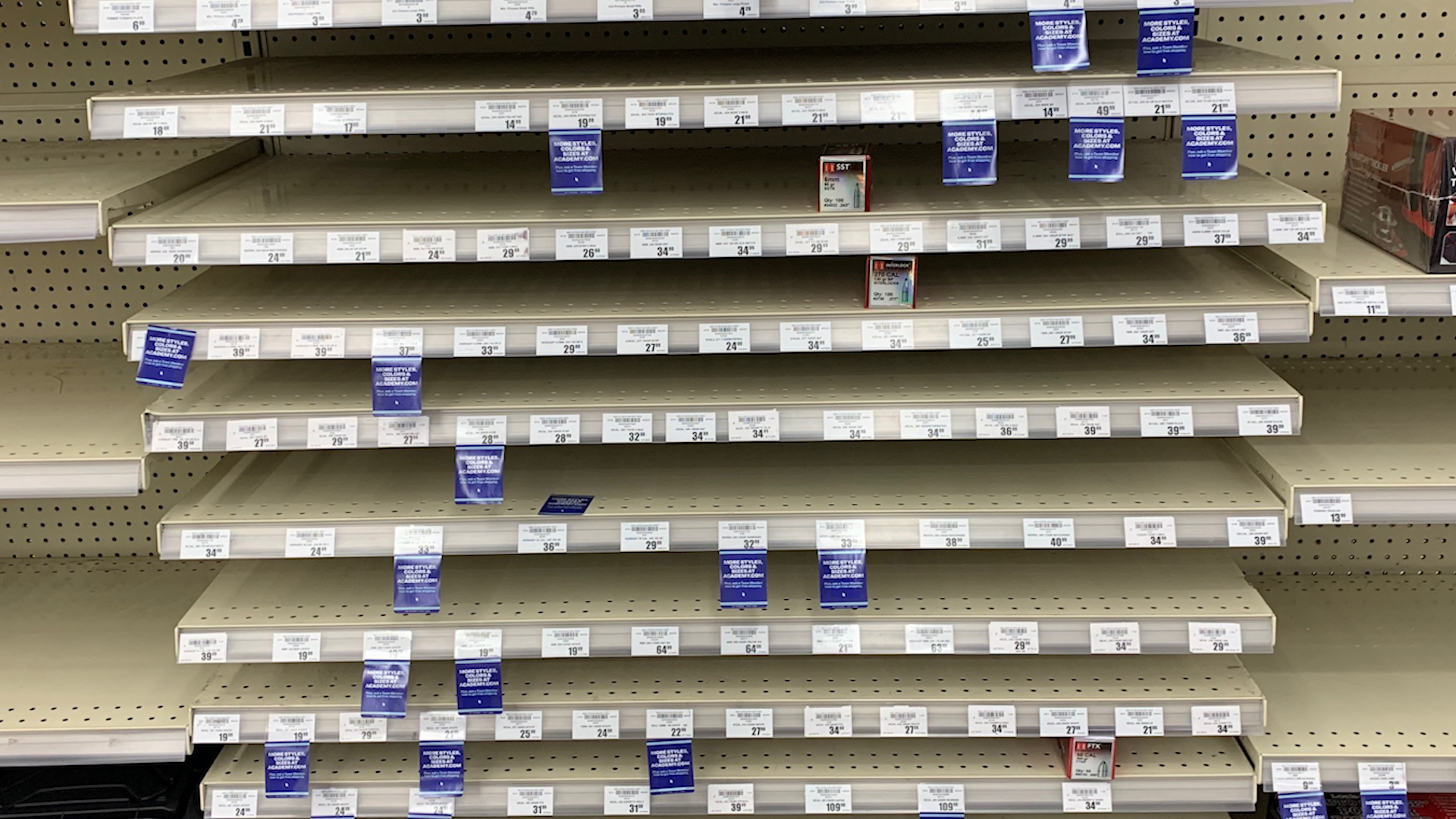 Empty Ammo Shelves at the Academy