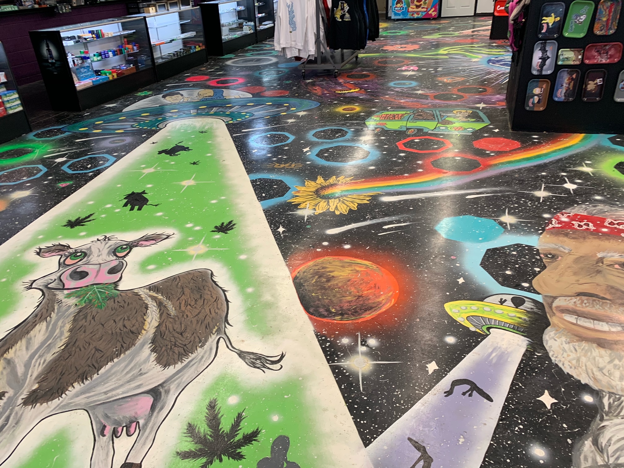 Lifted Smoke and Vape Artistic Flooring