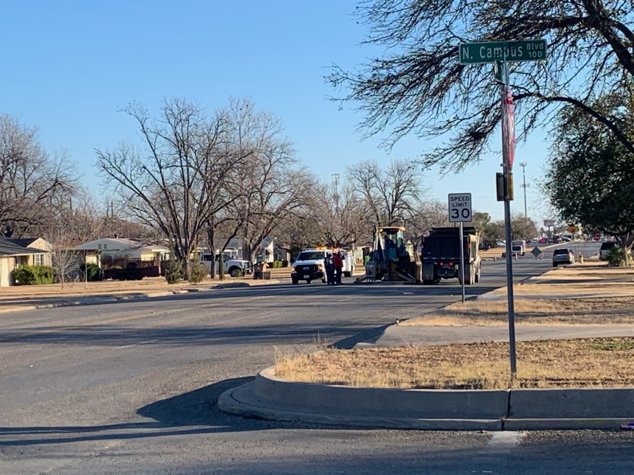 Road Crews Working at Beauregard and Campus