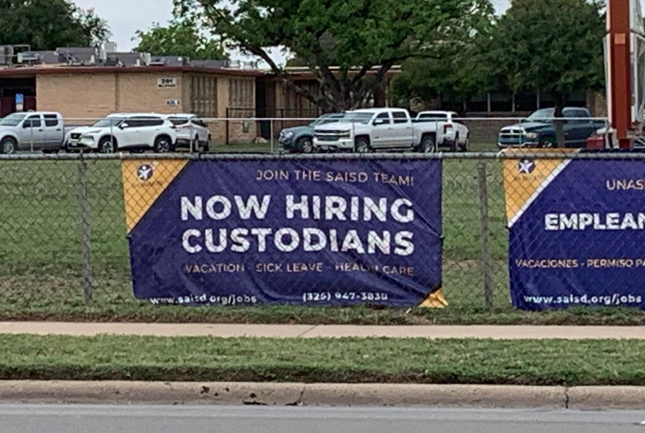 Now Hiring Signs Across San Angelo