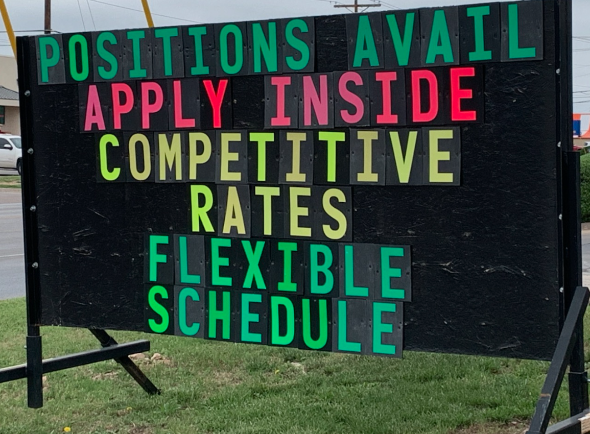 Now Hiring Signs Across San Angelo